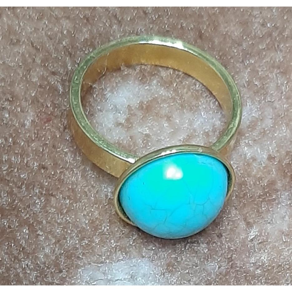 انگشتر استیل نگین آبی