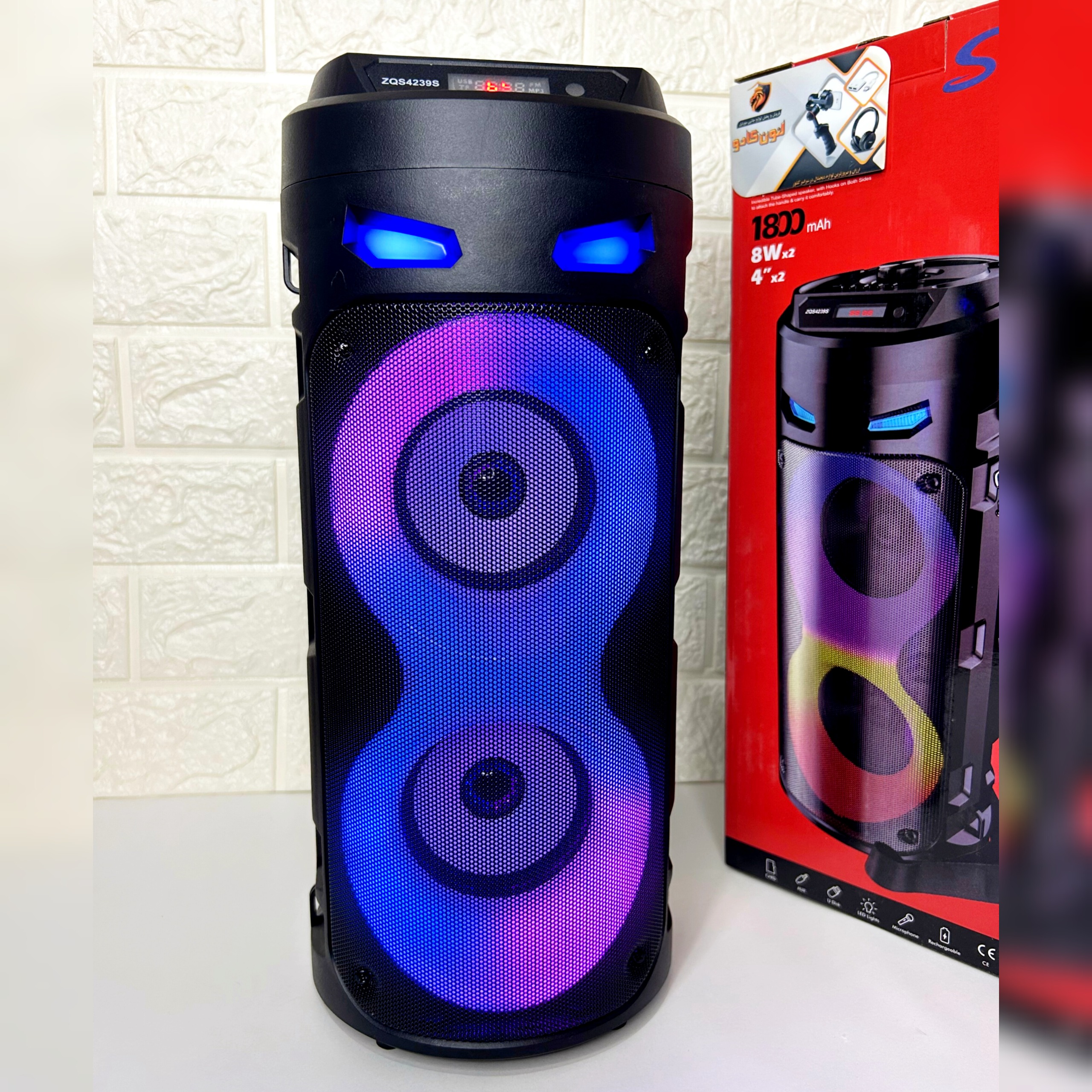 اسپیکر بلوتوثی میکروفون دار رقص نور RGB