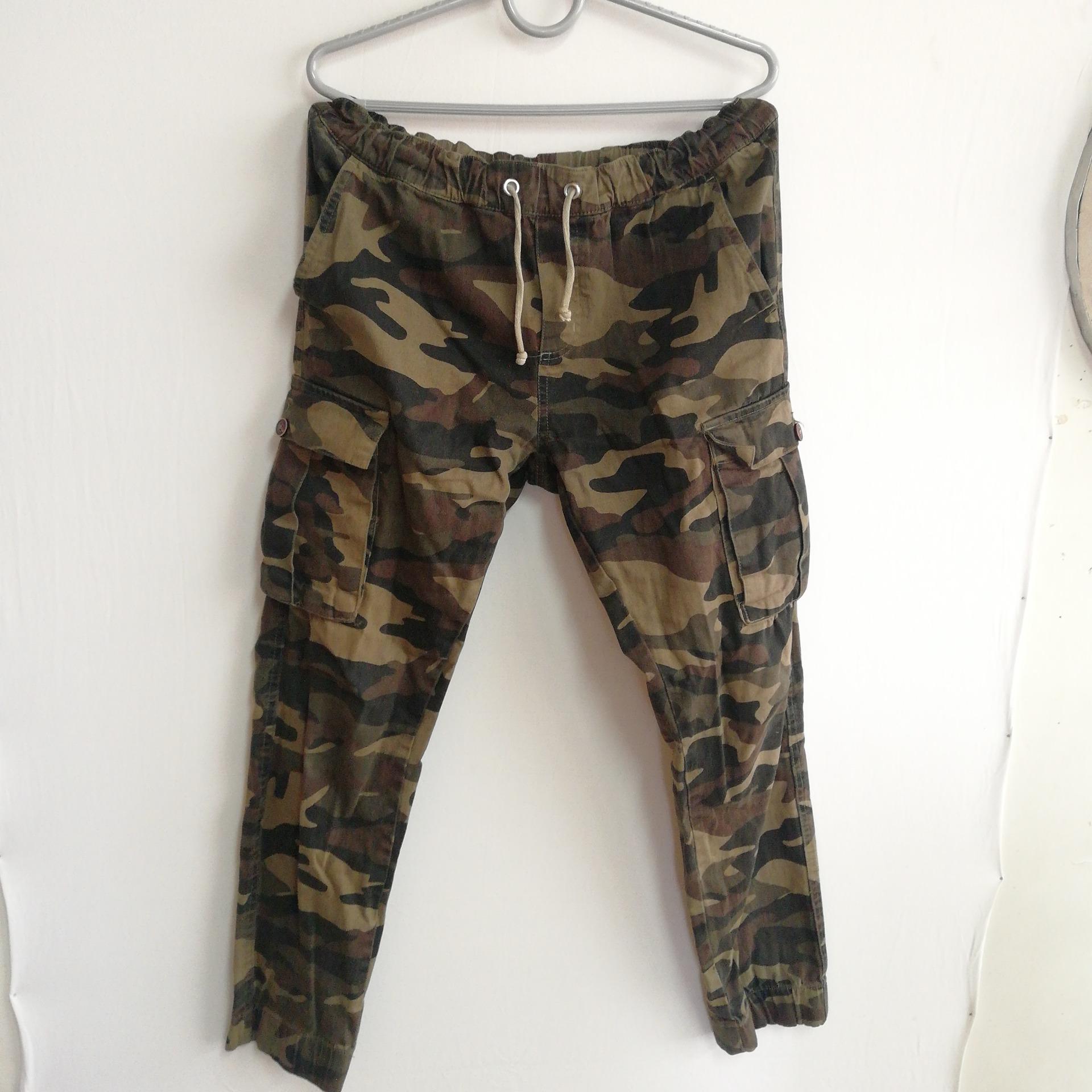 شلوار اسلش شش جیب اسپورت پلنگی استوک خارجی کتان