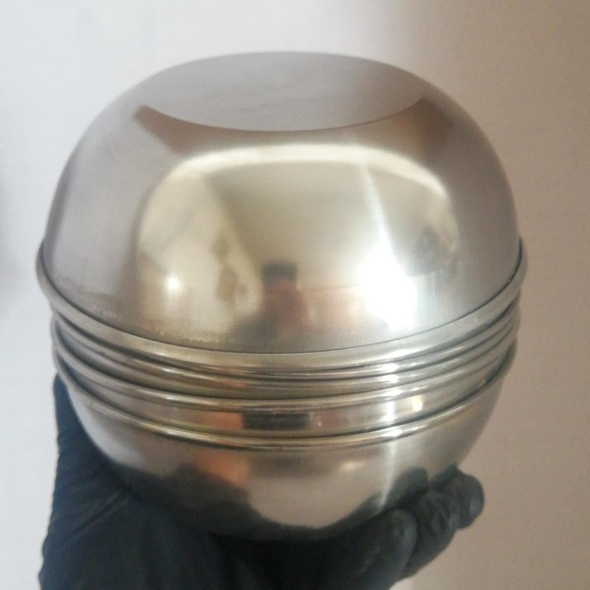 یک دست کاسه استیل قدیمی سایز 14/5