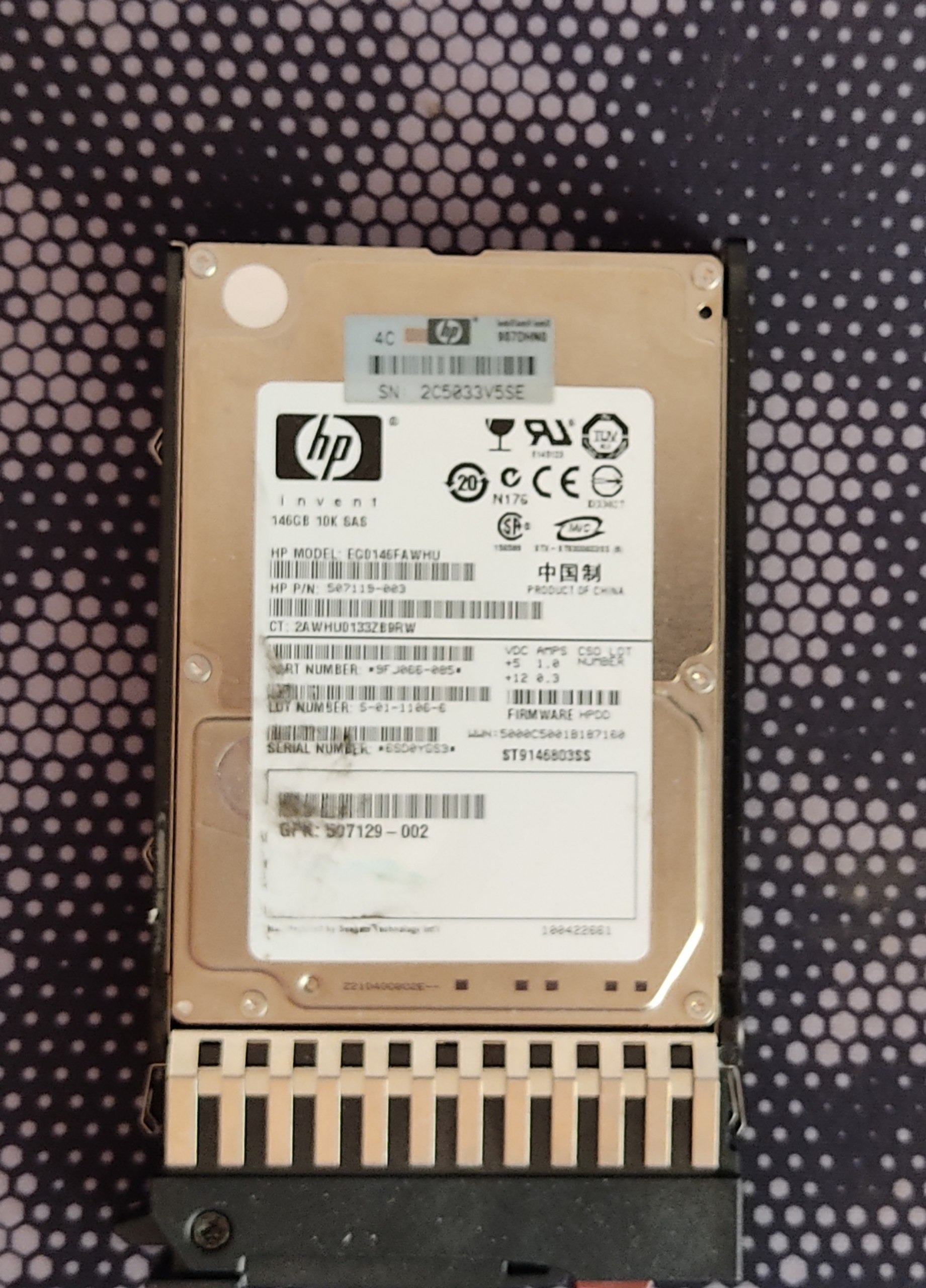 هارد سرور HP 146G 10K SAS