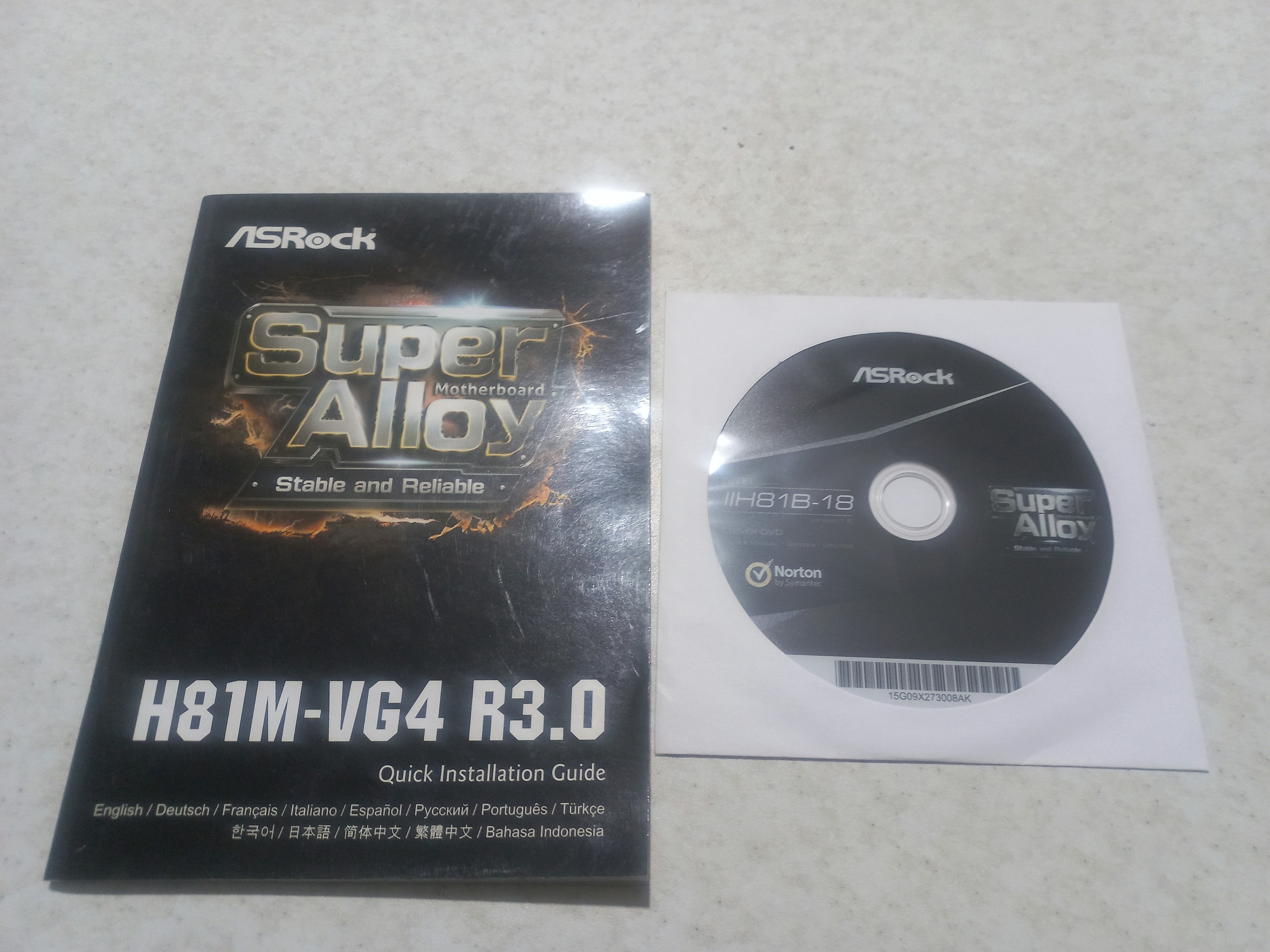 دفترچه و CDدرایور مادربرد ازراک H81M-VG4