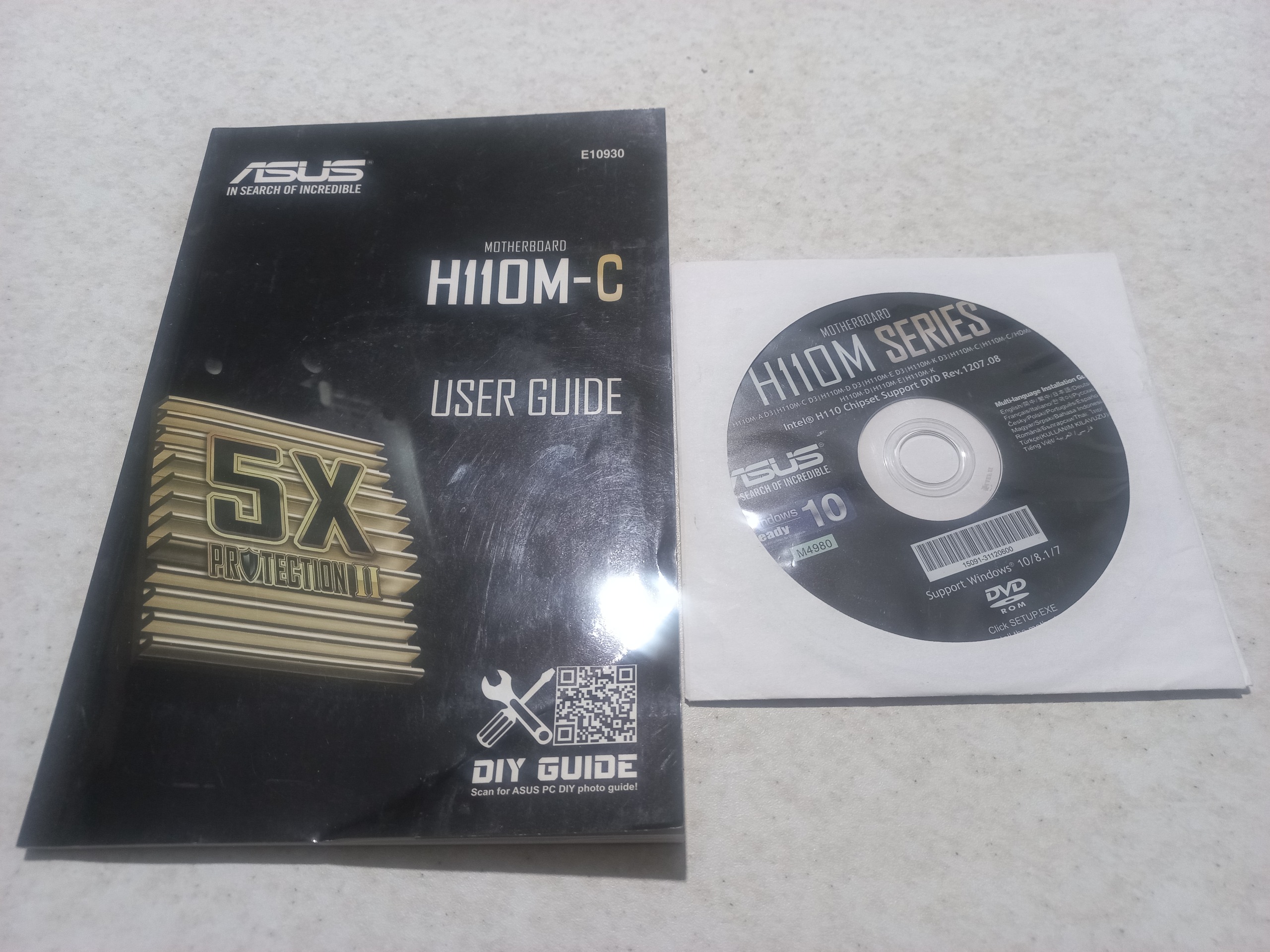 دفترچه و cd درایور مادربرد ایسوس H110M-C