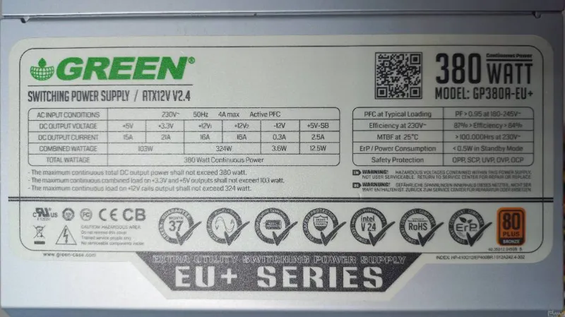 پاور گرین 380 وات GREEN GP380A SP PLUS