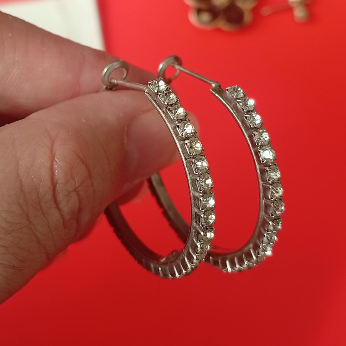 گوشواره نگین دار پاکستانی حلقه ای قفل گیره ای