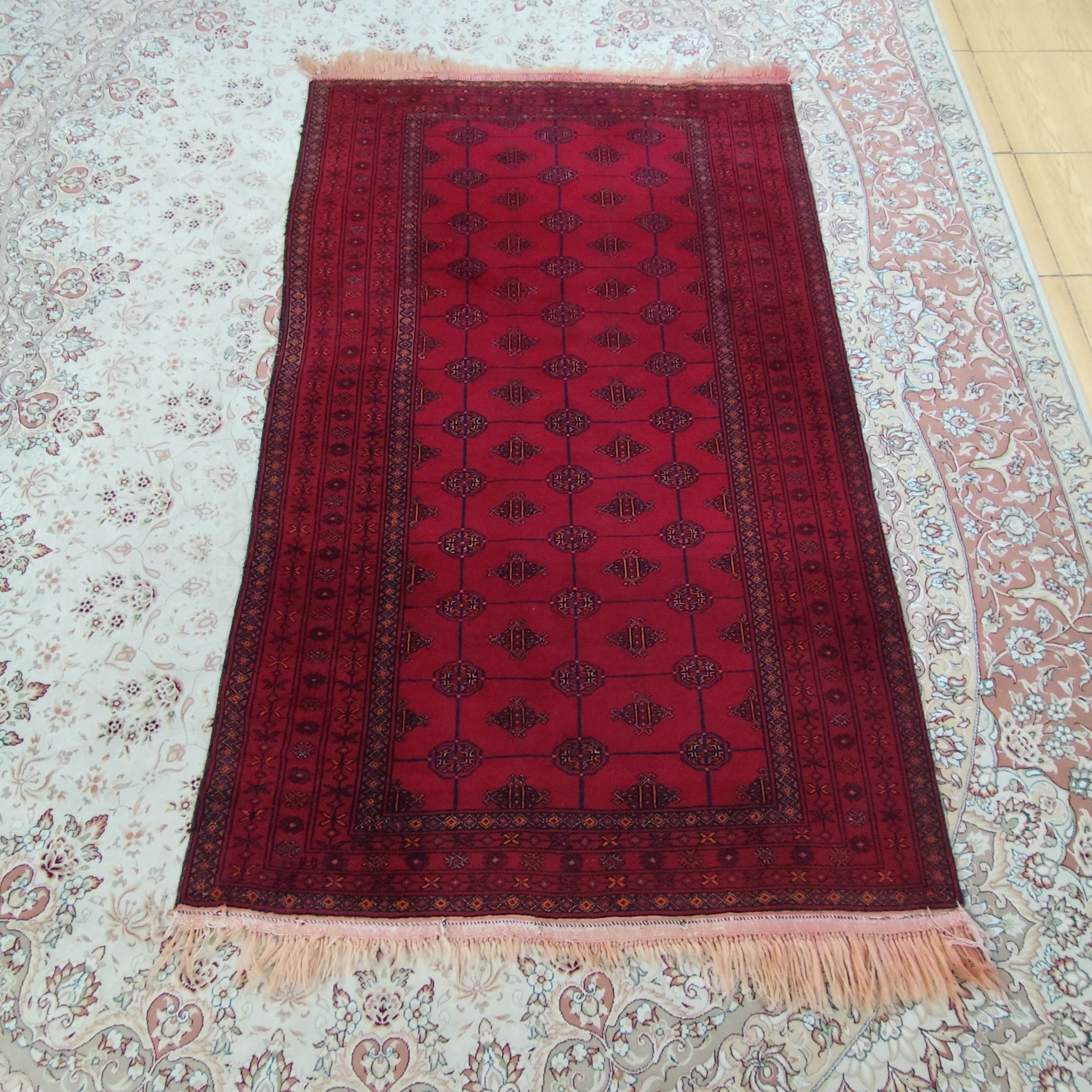 قالیچه دستباف تمام پشم پهلوی آنتیک