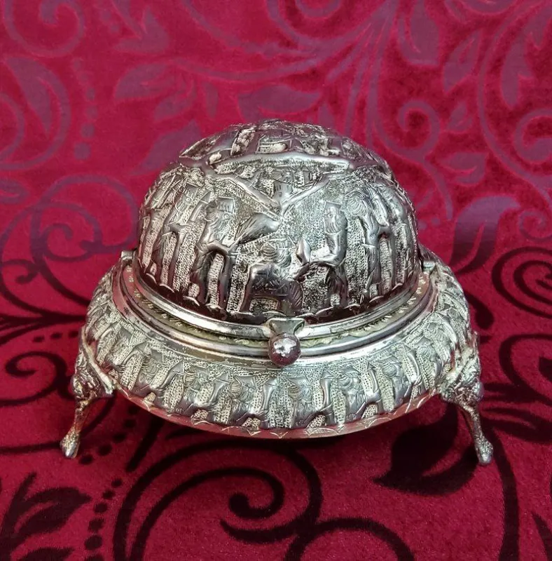 خاویار خوری برنجی قلم دستی پهلوی