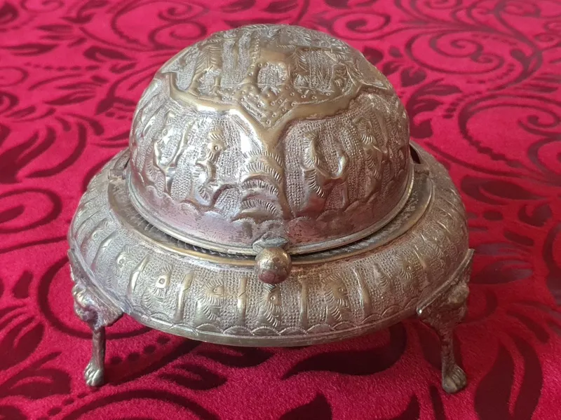 خاویار خوری برنجی قلم دستی پهلوی