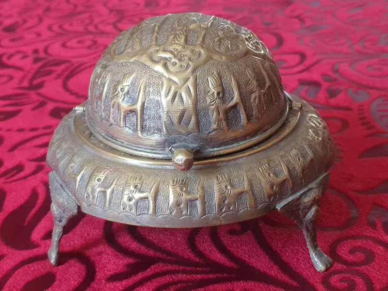 خاویار خوری برنجی قلم دستی پهلوی