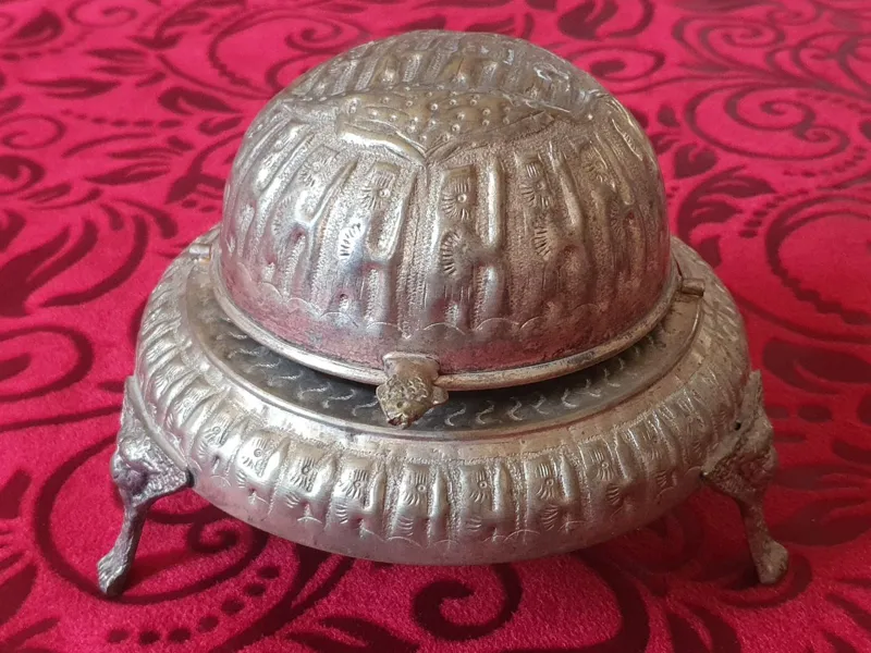 خاویار خوری برنجی قلم دستی پهلوی