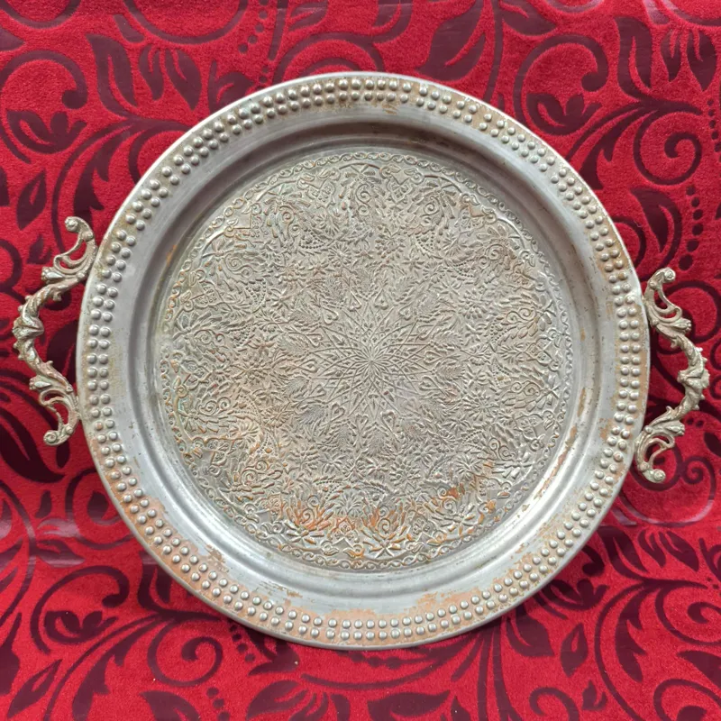 سینی مسی قلمزنی دستی پهلوی