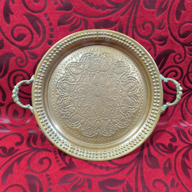 سینی مسی قلمزنی دستی پهلوی