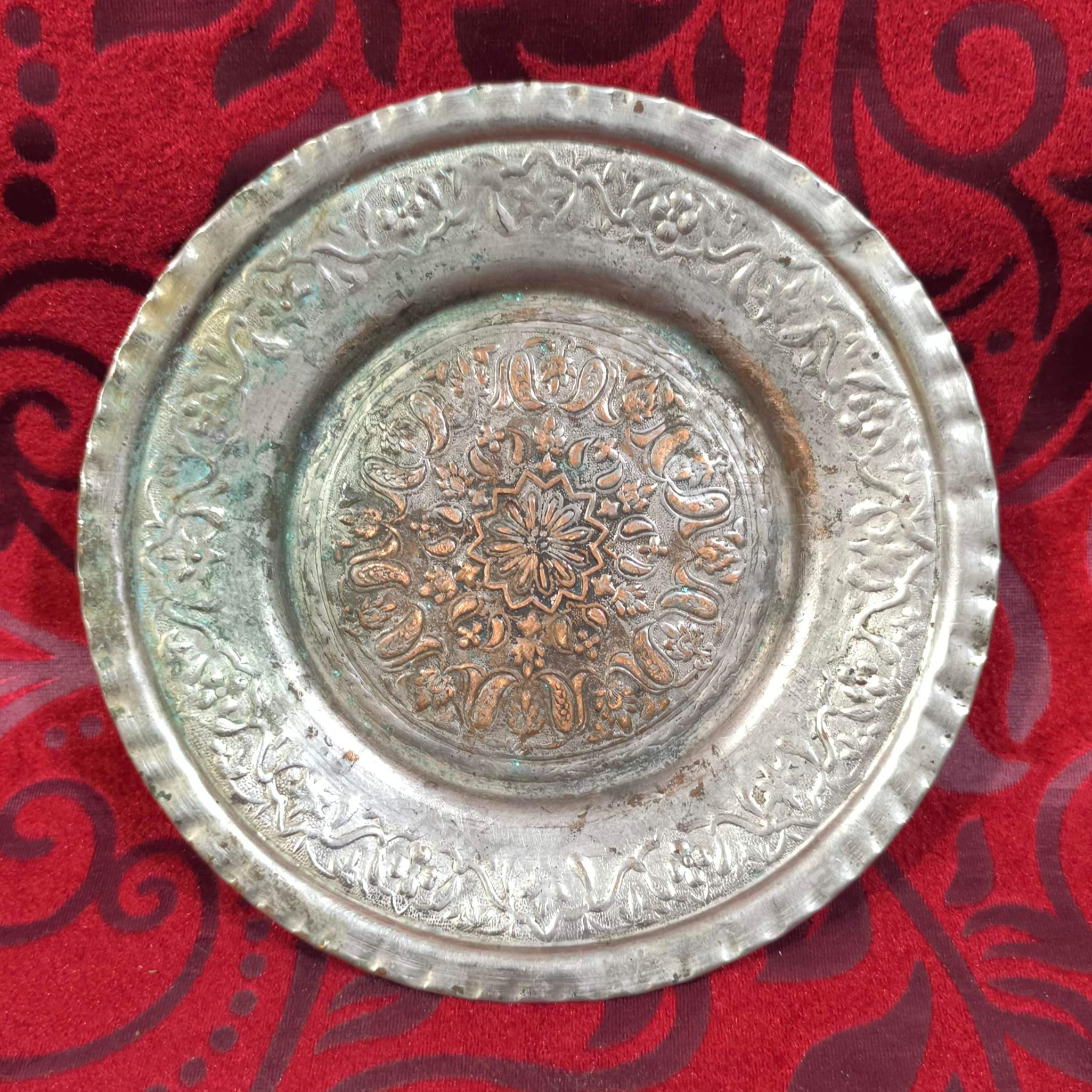 سینی مسی قلمزنی دستی پهلوی
