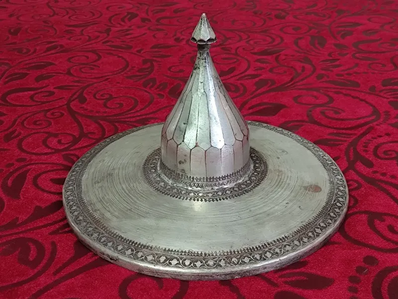 درپوش غذا مسی قلمزنی قاجاری