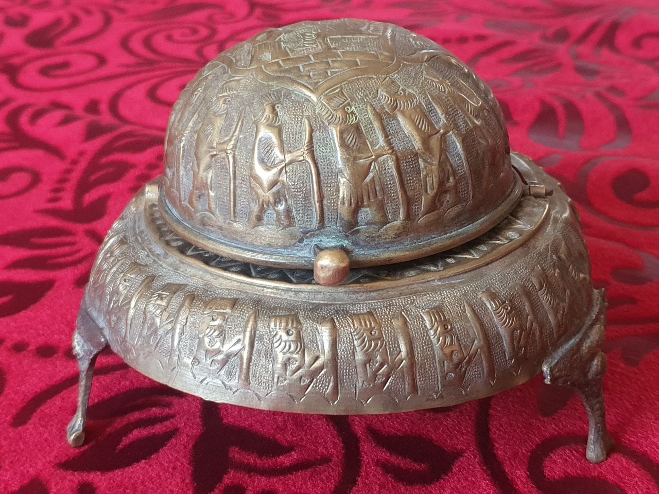 خاویار خوری برنجی قلم دستی پهلوی