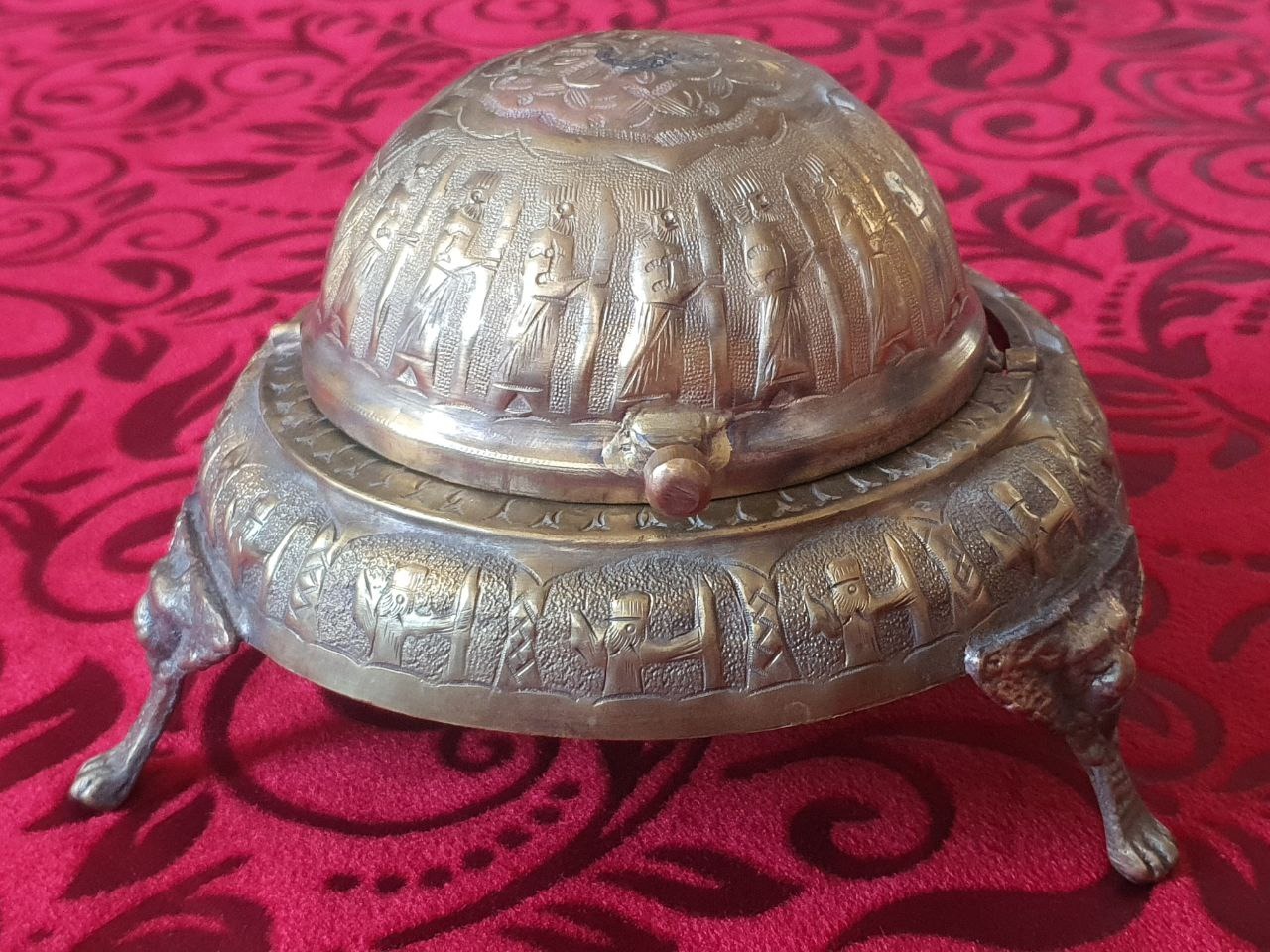 خاویار خوری برنجی قلم دستی پهلوی