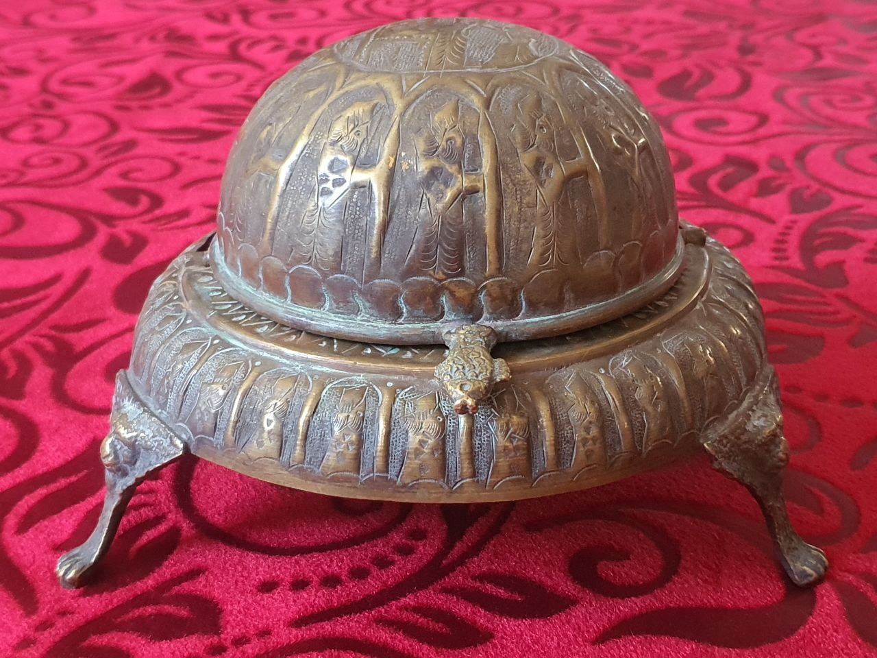 خاویار خوری برنجی قلم دستی پهلوی