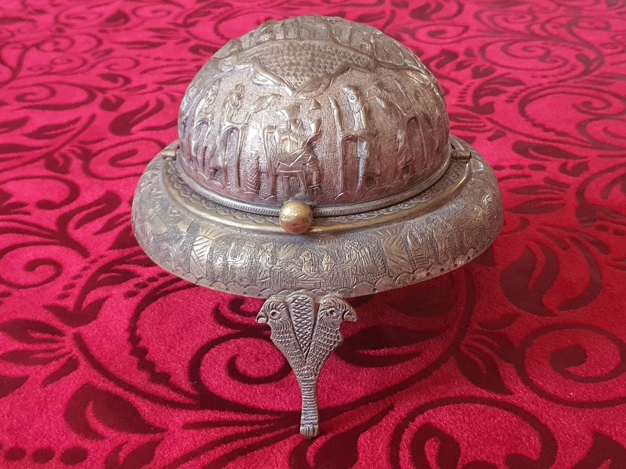 خاویار خوری برنجی قلم دستی پهلوی