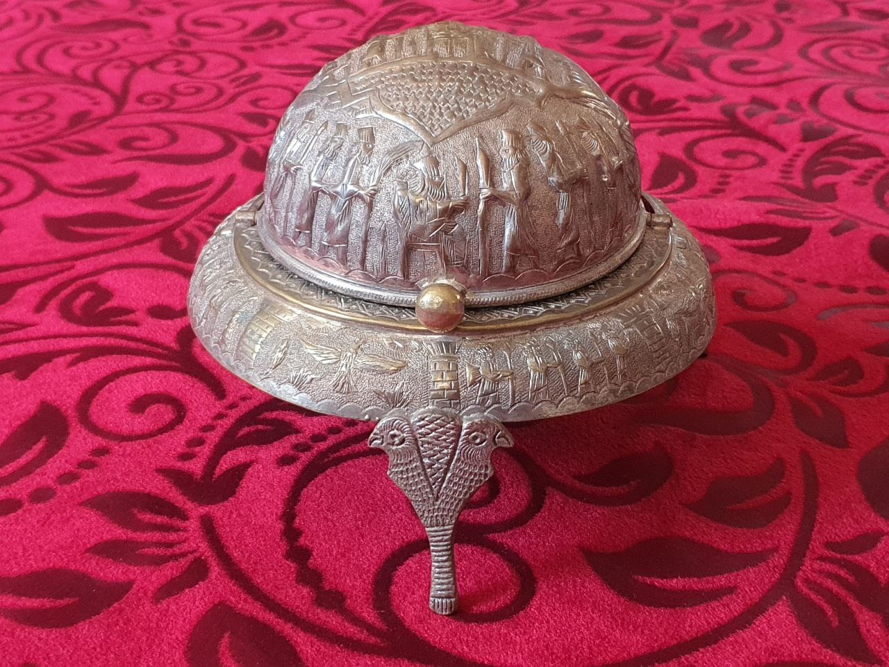 خاویار خوری برنجی قلم دستی پهلوی