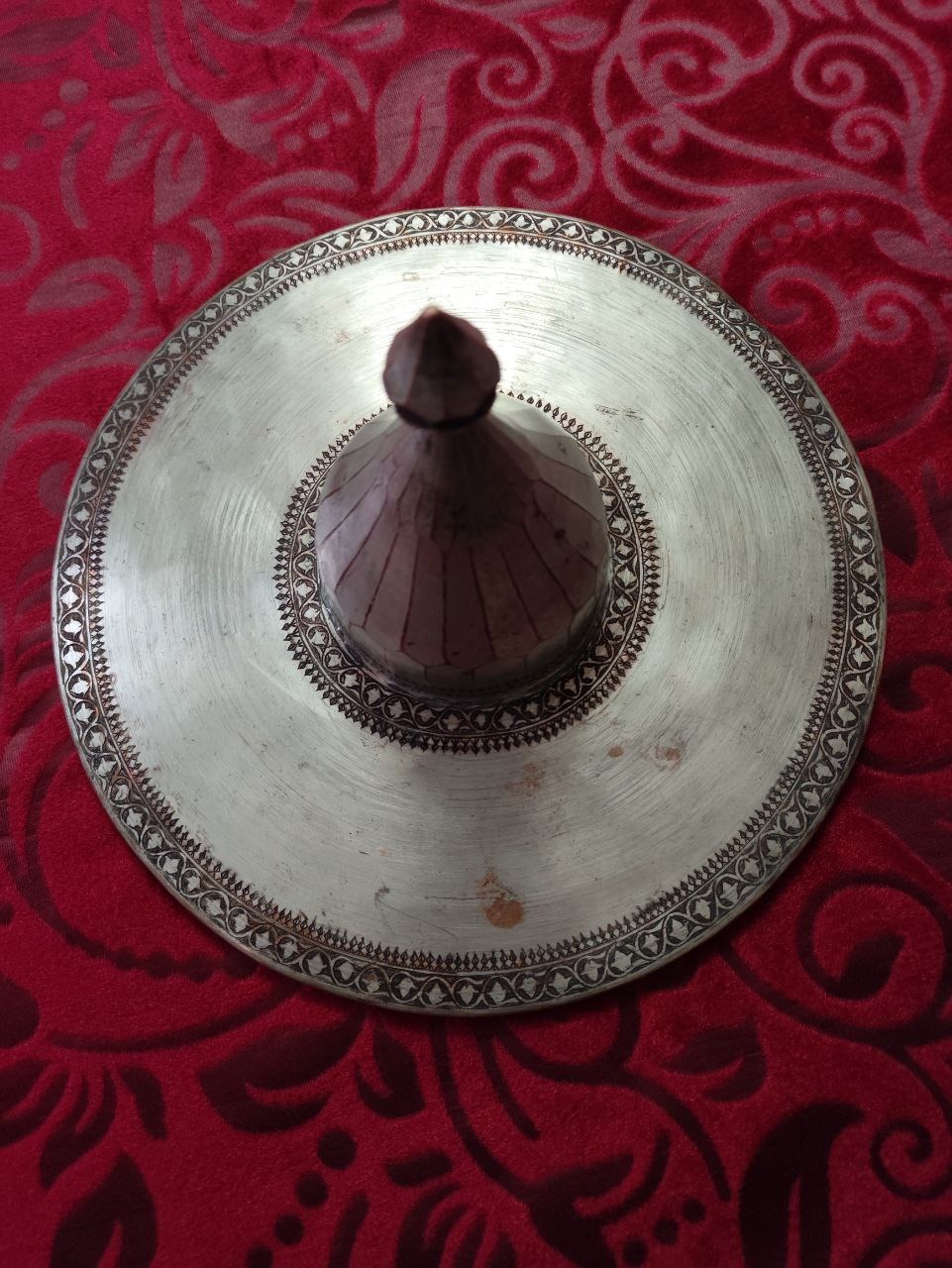 درپوش غذا مسی قلمزنی قاجاری