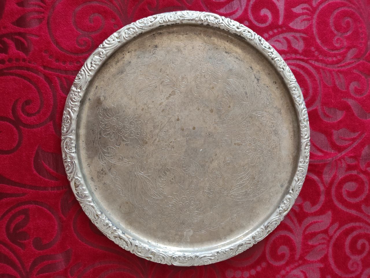 سینی برنجی نقش دار پهلوی