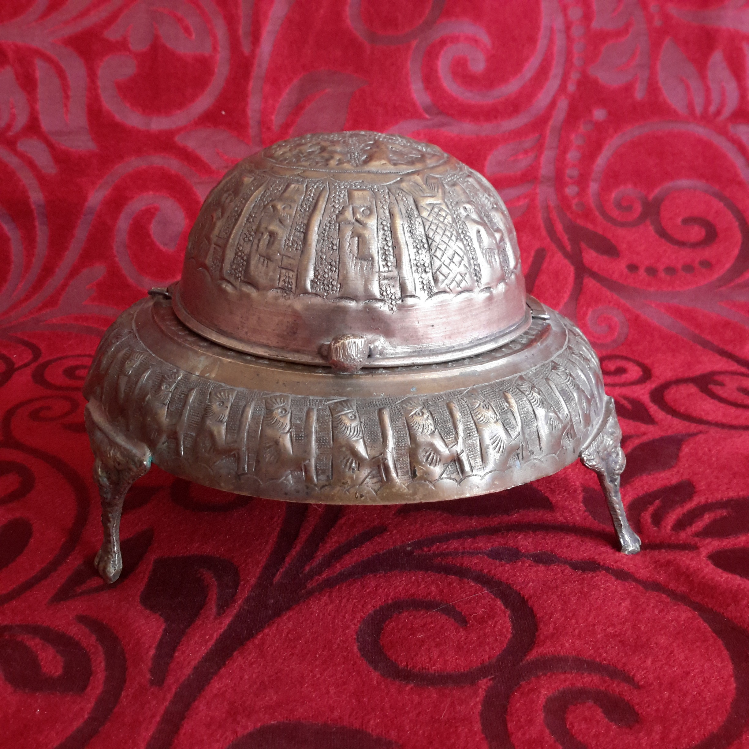 خاویار خوری برنجی قلم دستی پهلوی