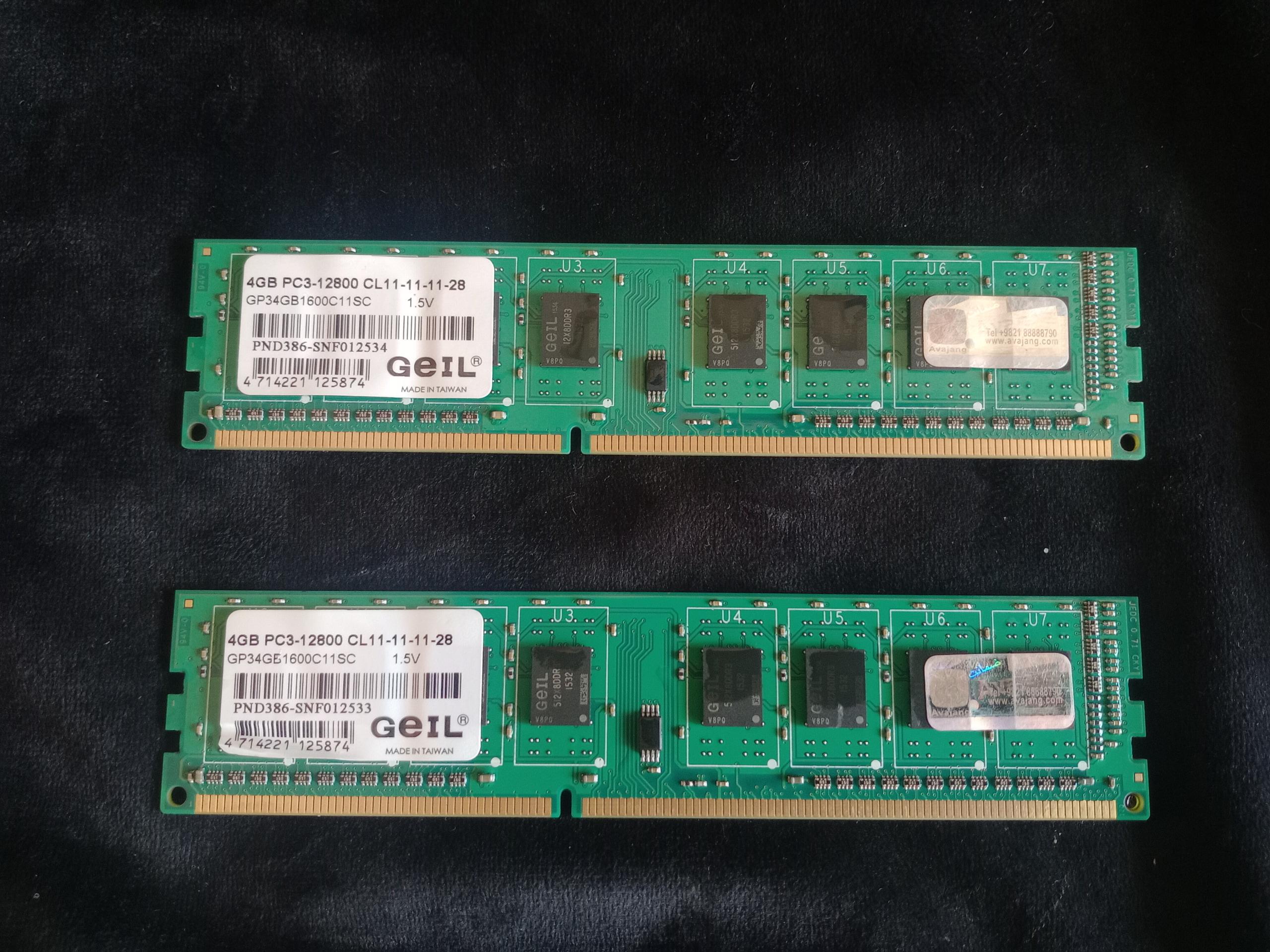 کیت 8gb ddr3 geil 1600mhz