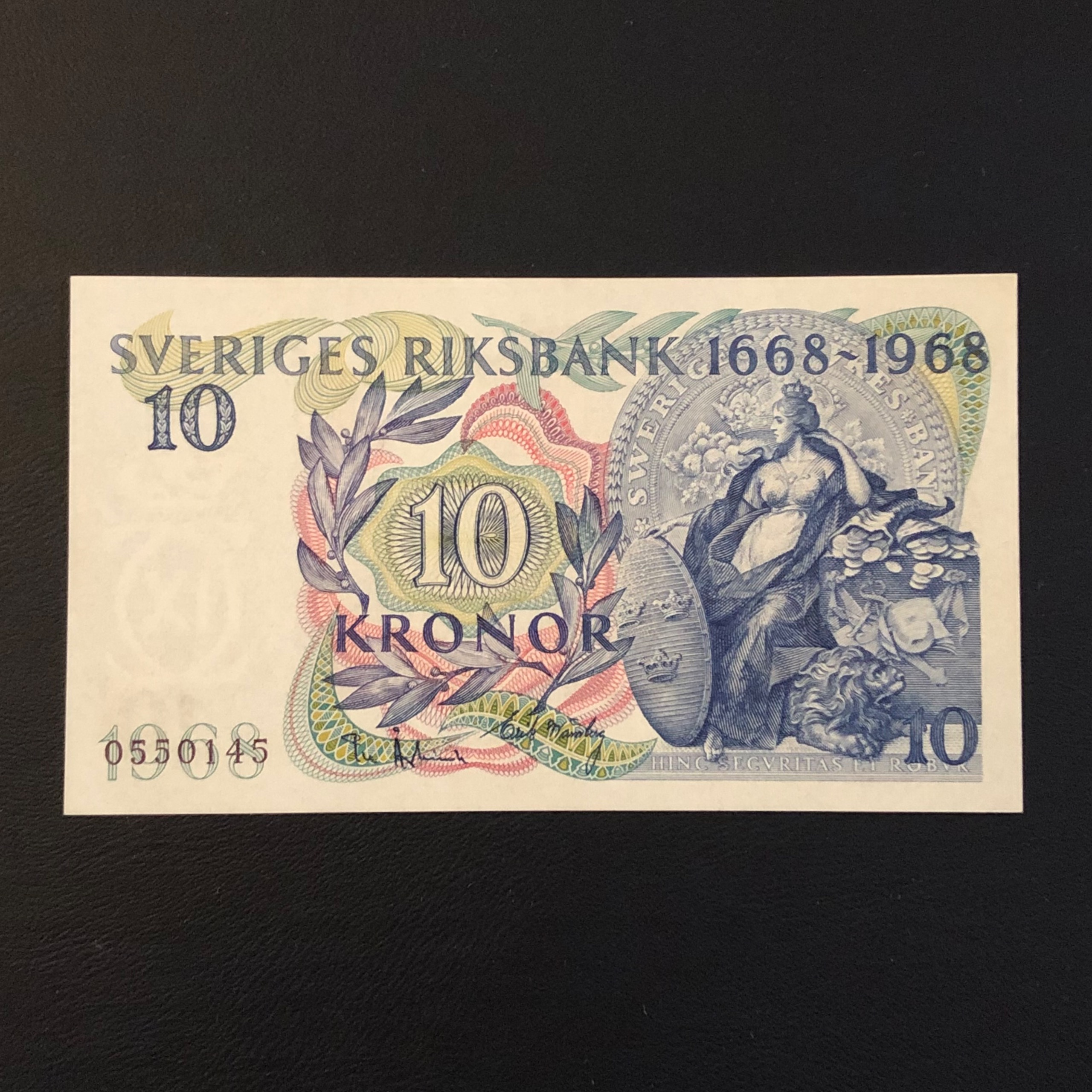 اسکناس تک بانکی 10 کرون سوئد 1968 بسیار زیبا