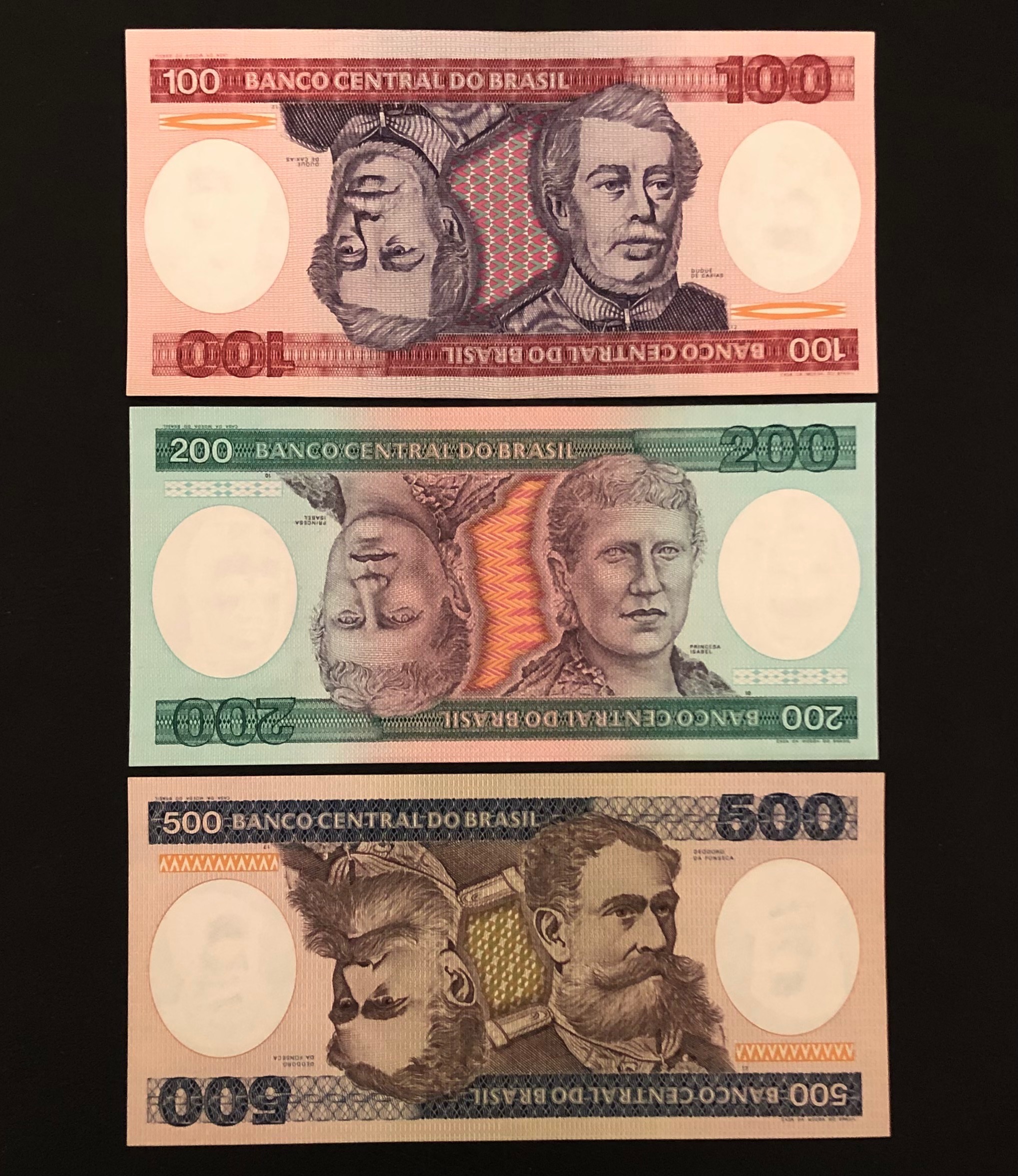 ست سه عدد اسکناس 100و200و500 کروزیرو برزیل