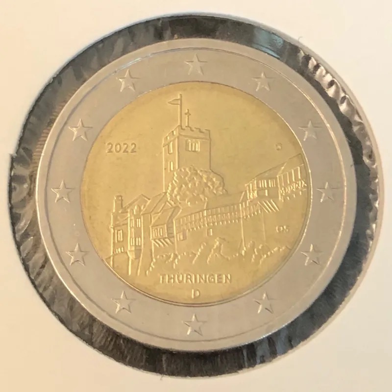سکه 2 یورو آلمان 2022 ایالت تورینگتون