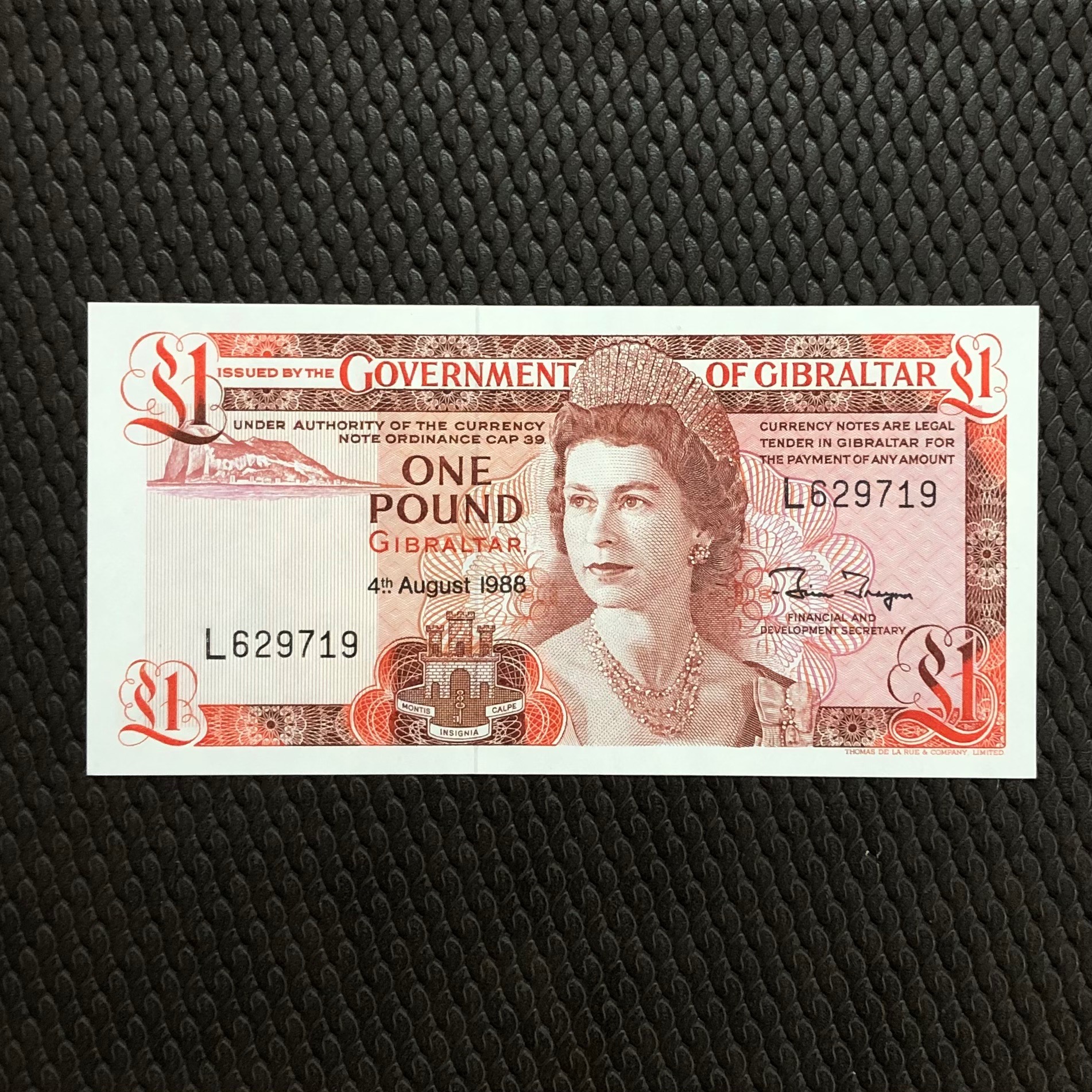 اسکناس تک بانکی 1 پوند جبل الطارق 1988شماره متفاوت