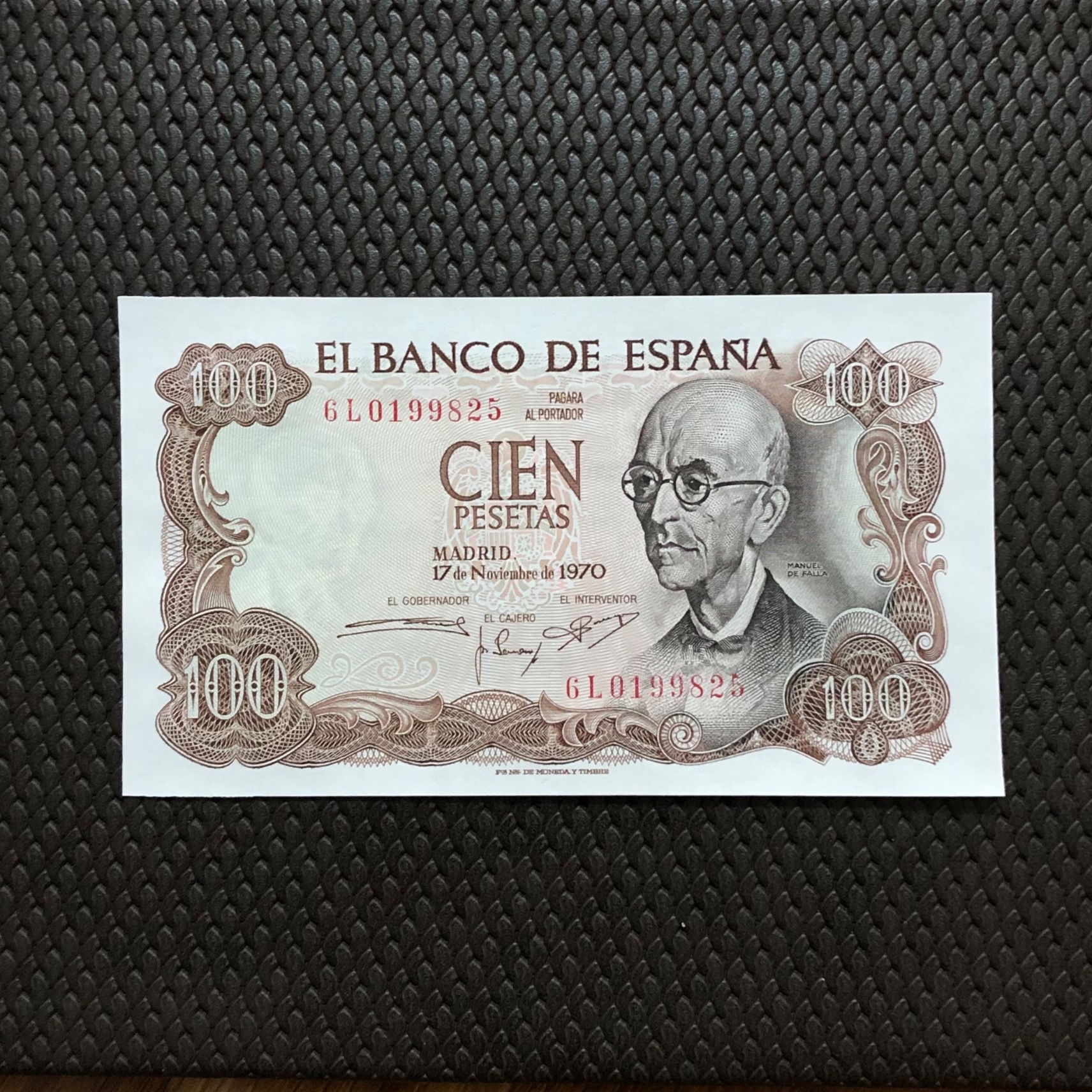 اسکناس تک بانکی 100 پزوتا اسپانیا شماره متفاوت