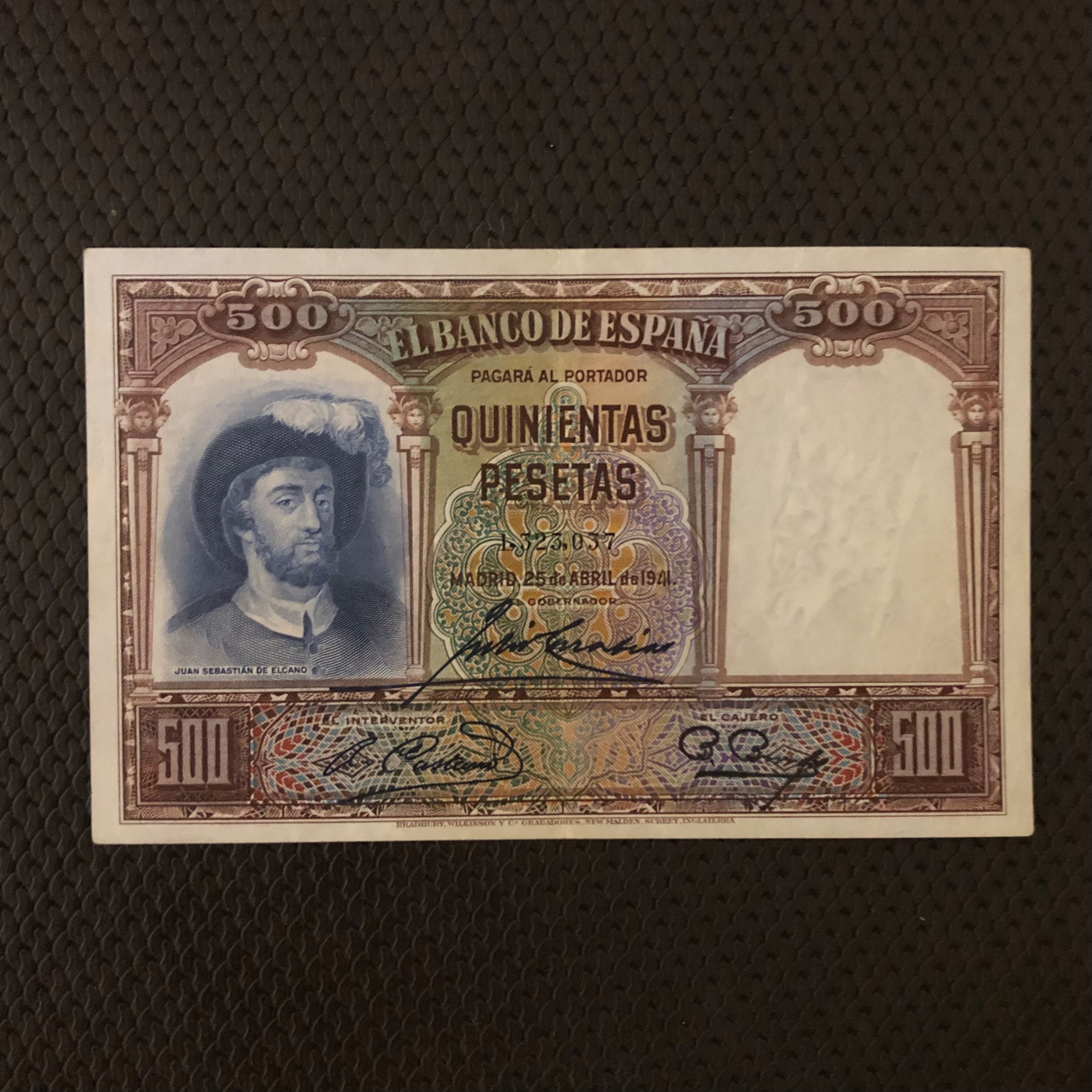 اسکناس تک 500 پزوتا اسپانیا 1941