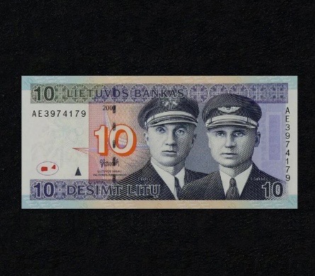اسکناس تک بانکی 10 لیتا لیتوانی(2001)شماره متفاوت