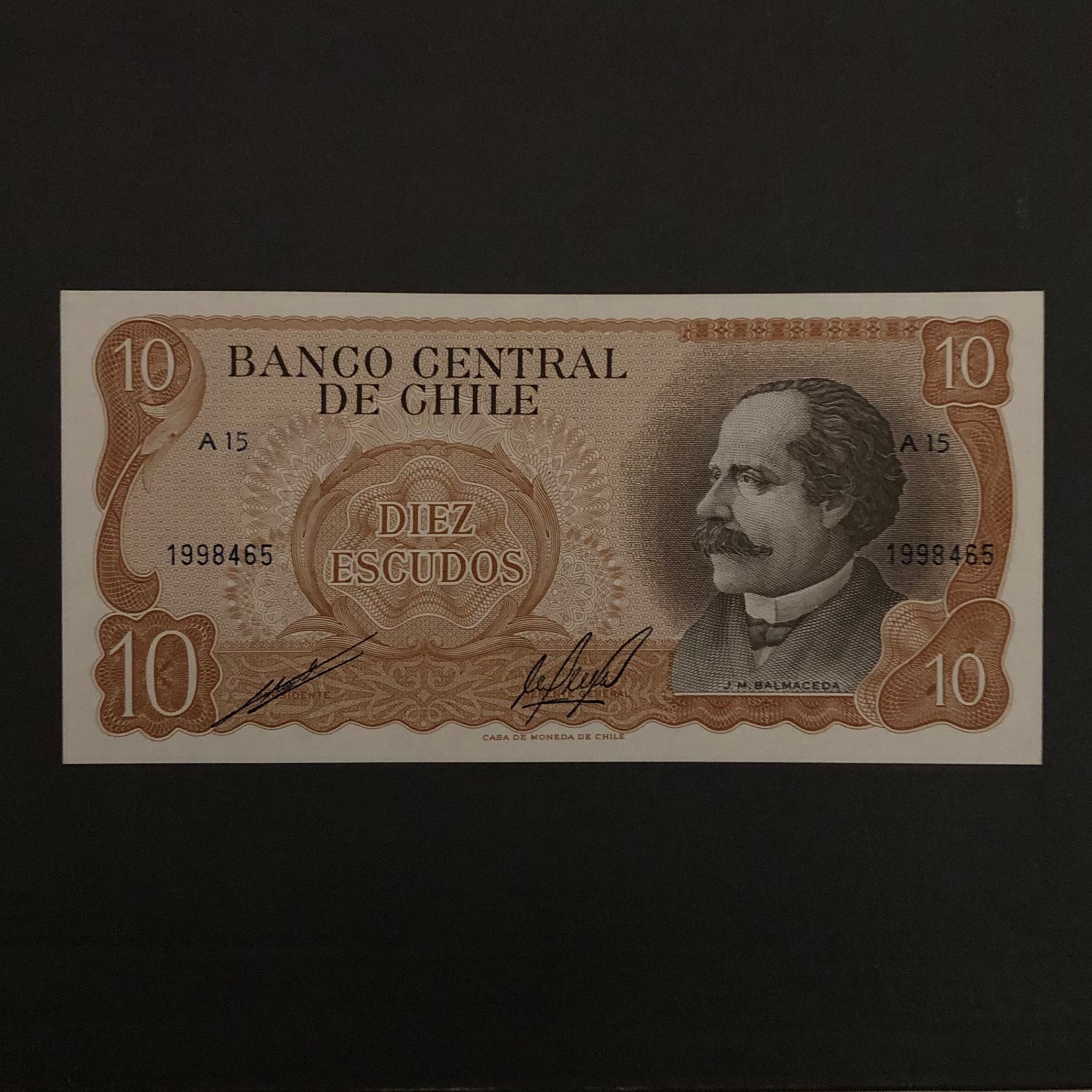 اسکناس تک بانکی 10 اسکودو شیلی شماره متفاوت