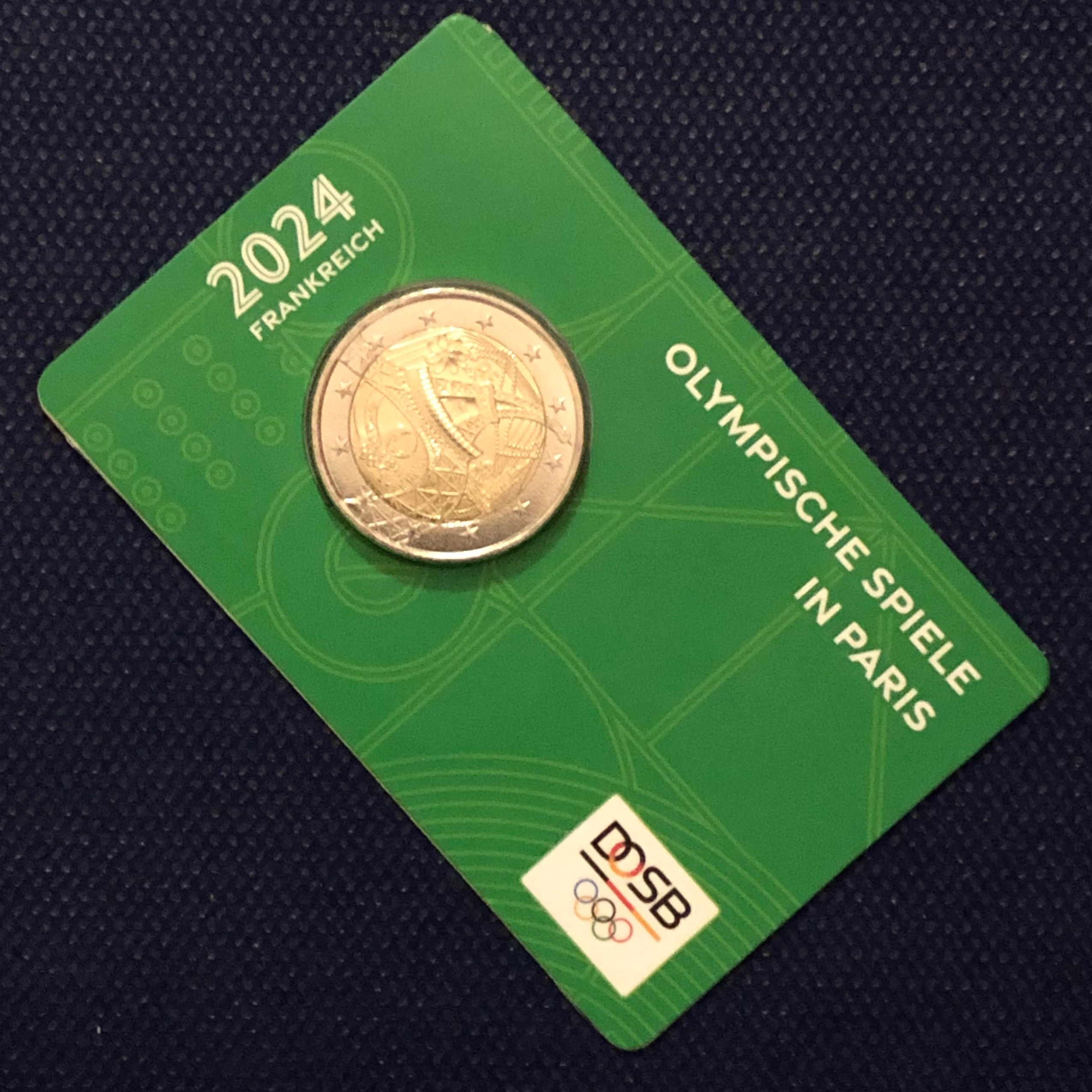 سکه 2 یورو یادبودی المپیک پاریس(2024) پک سبز