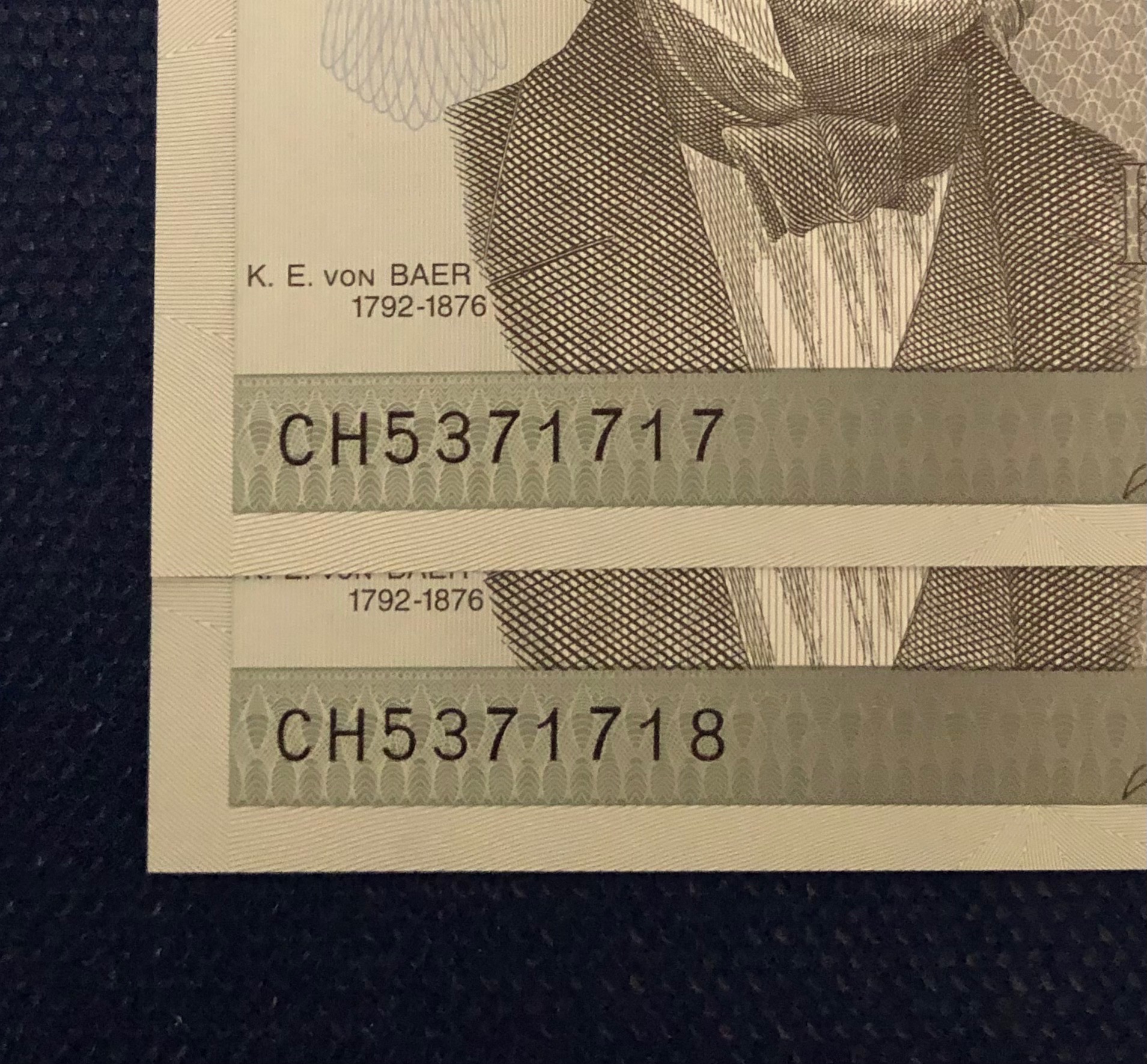 اسکناس جفت بانکی 2 کرون استونی شماره زیبا