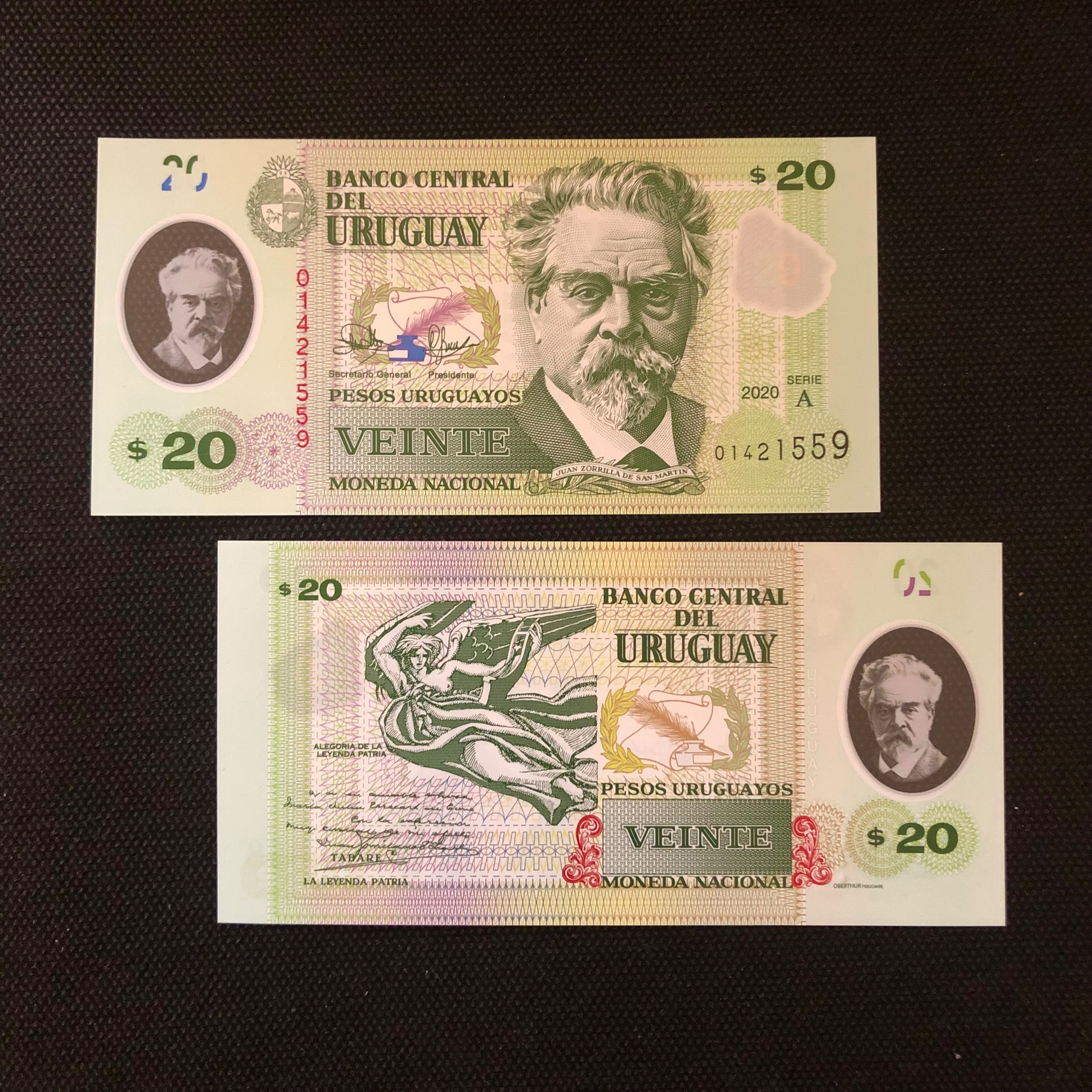 اسکناس تک بانکی 20 پزو اروگوئه شماره متفاوت