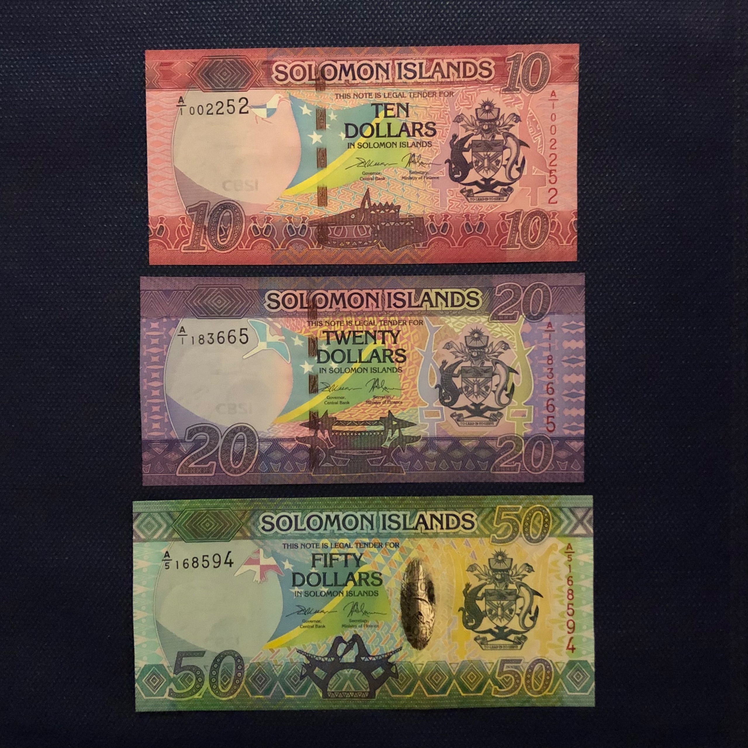 ست بانکی اسکناس 10و20و50 دلار جزایر سلیمان
