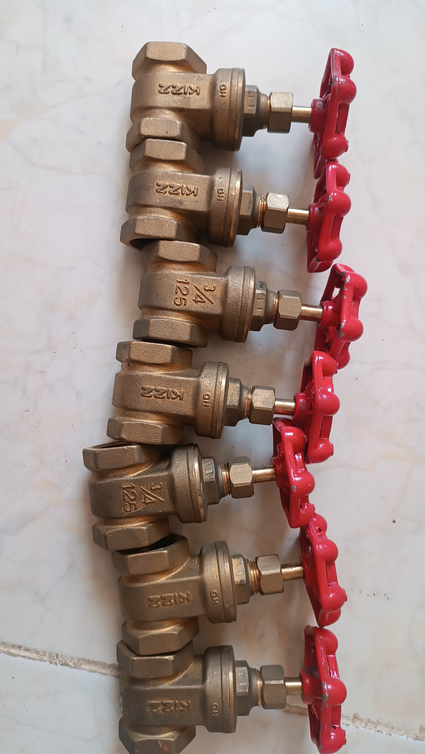 شیر برنجی 3/4 اینچ کیتز ژاپن اصل 7 عدد