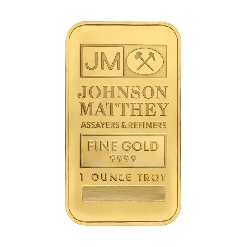 شمش یادبود روکش آب طلا طرح 1 اونس Johnson Matthey