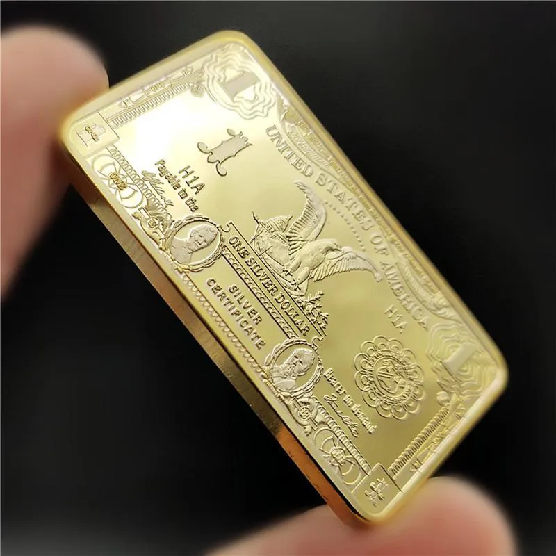 شمش روکش آب طلا طرح 1 دلاری