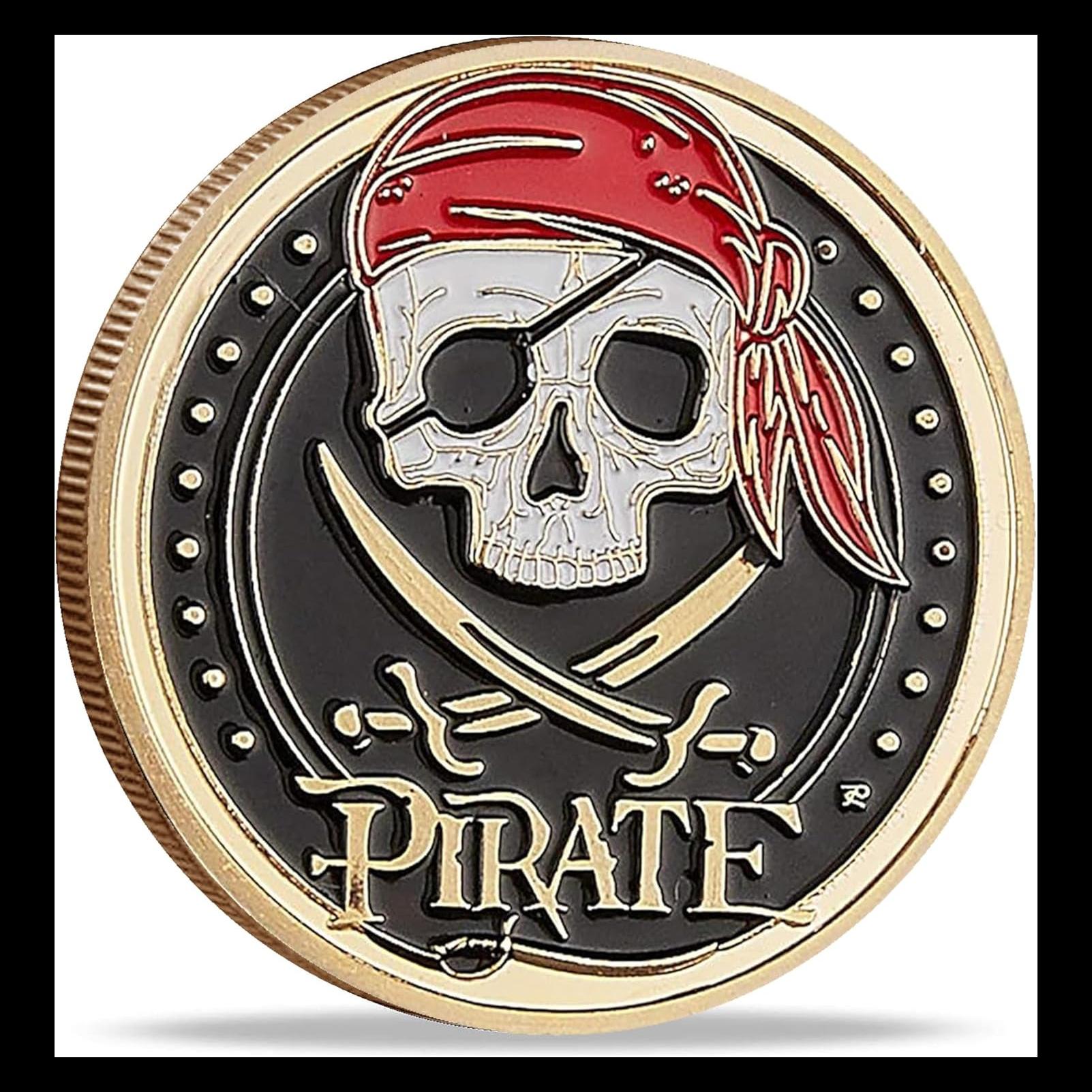 سکه دزدان دریایی -  با طرح نقشه گنج