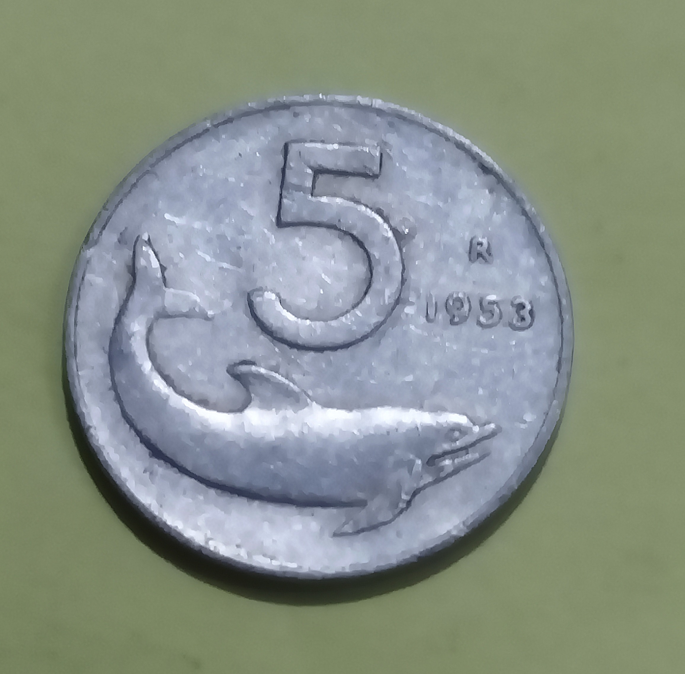 سکه قدیمی 5 لیر ایتالیا 1953