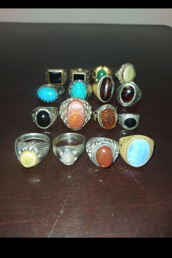 شونزده عدد انگشتر کلکسیونی قدیمی و جدید