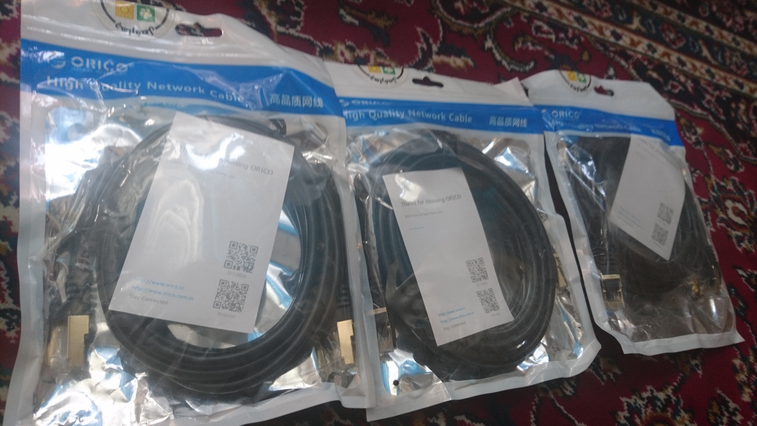 کابل شبکه CAT7 اوریکو مدل PUG-C7 طول 2متر 3 عدد