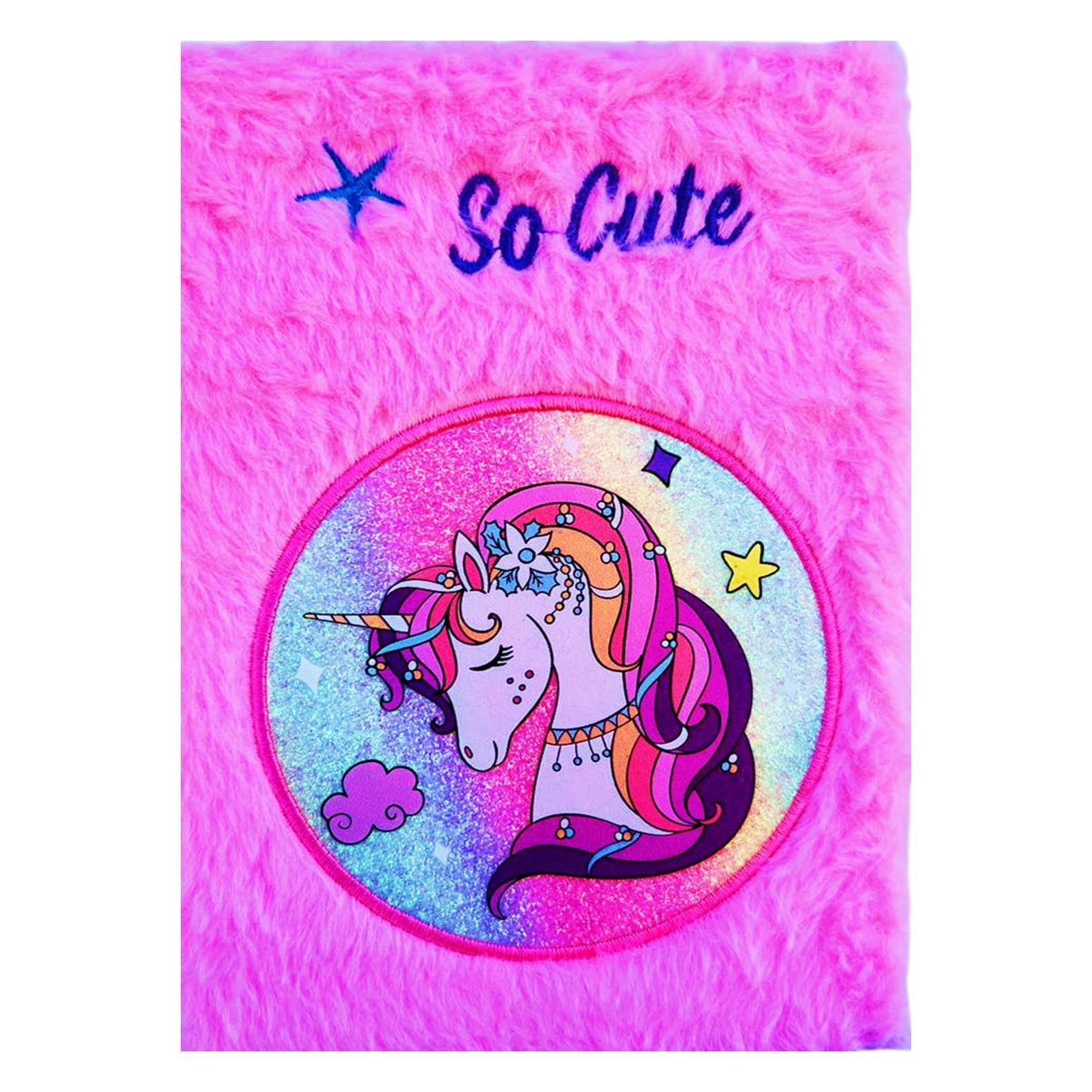 دفتر خاطرات خزدار پولیشی یونیکورن صورتی