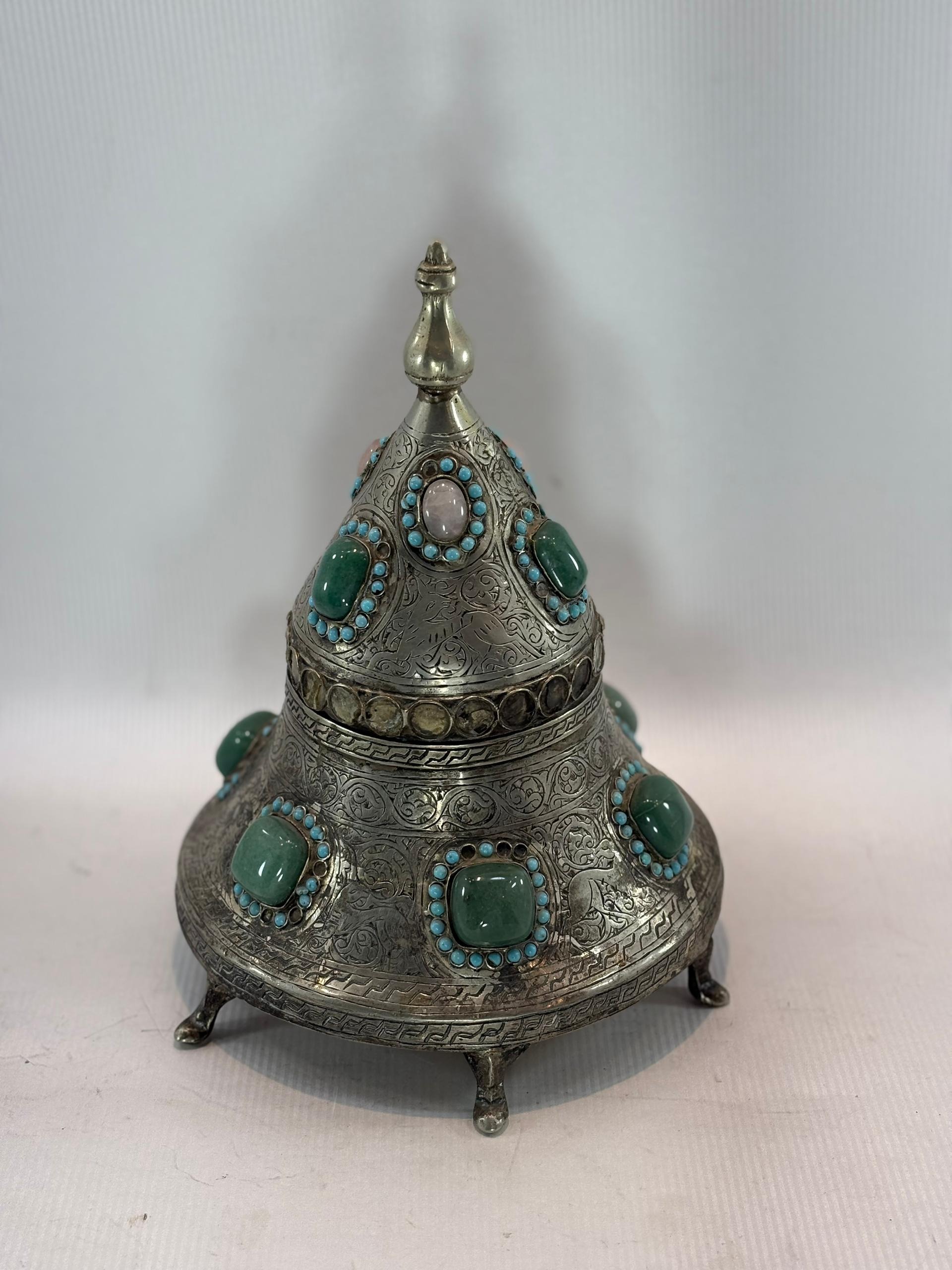 شکلات خوری بینهایت زیبای تمام قلمزنی قاجاری