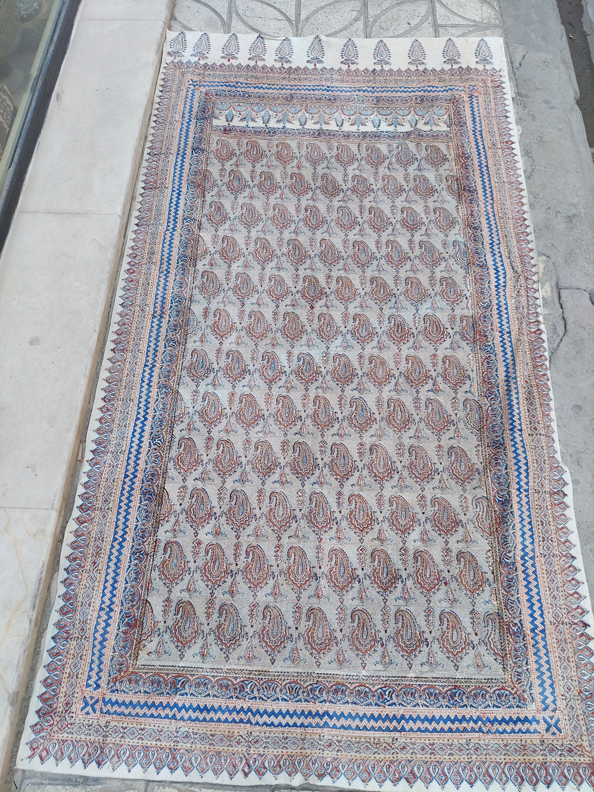 پارچه قلمکار بسیار زیبا و کهنه و قدیمی بزرگ