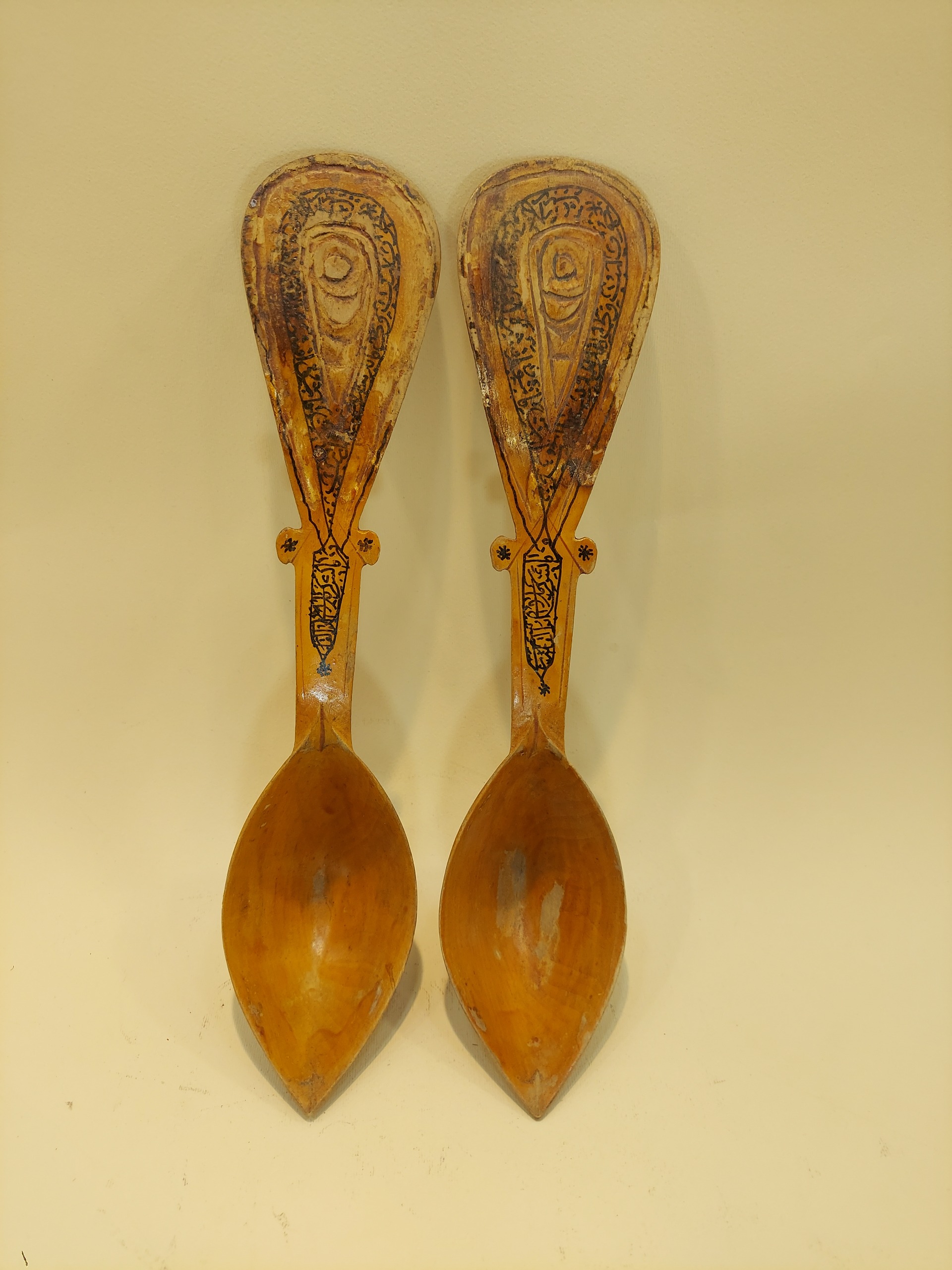 یک جفت قاشق دوغ خوری قاجاری نایاب و کمیاب